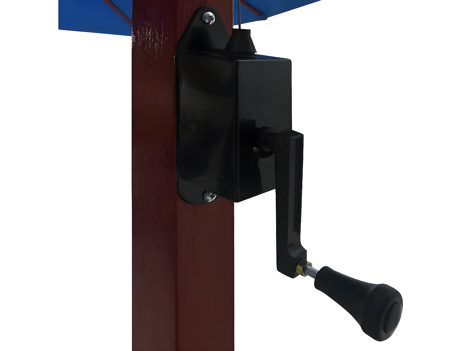 Parasol suspendu avec mât en bois 400x300 cm Bleu WVGQ8536