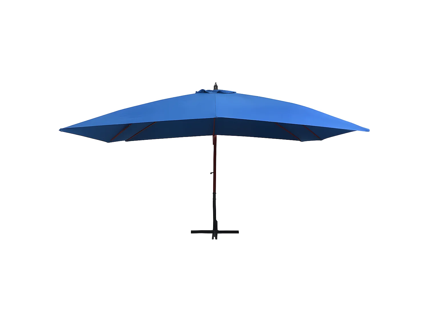 Zweefparasol met houten paal 400x300 cm blauw NL391627
