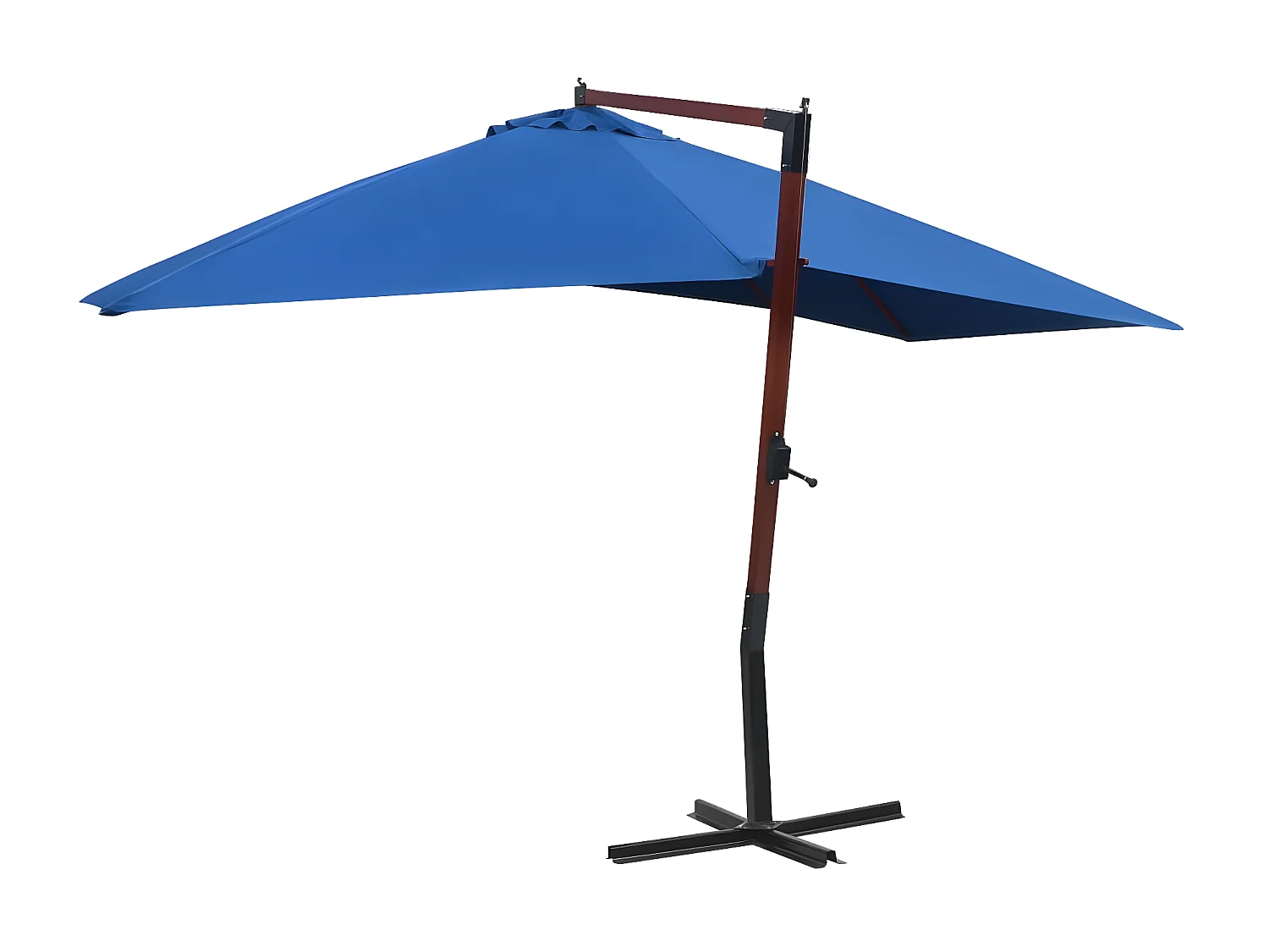 Zweefparasol met houten paal 400x300 cm blauw NL391627