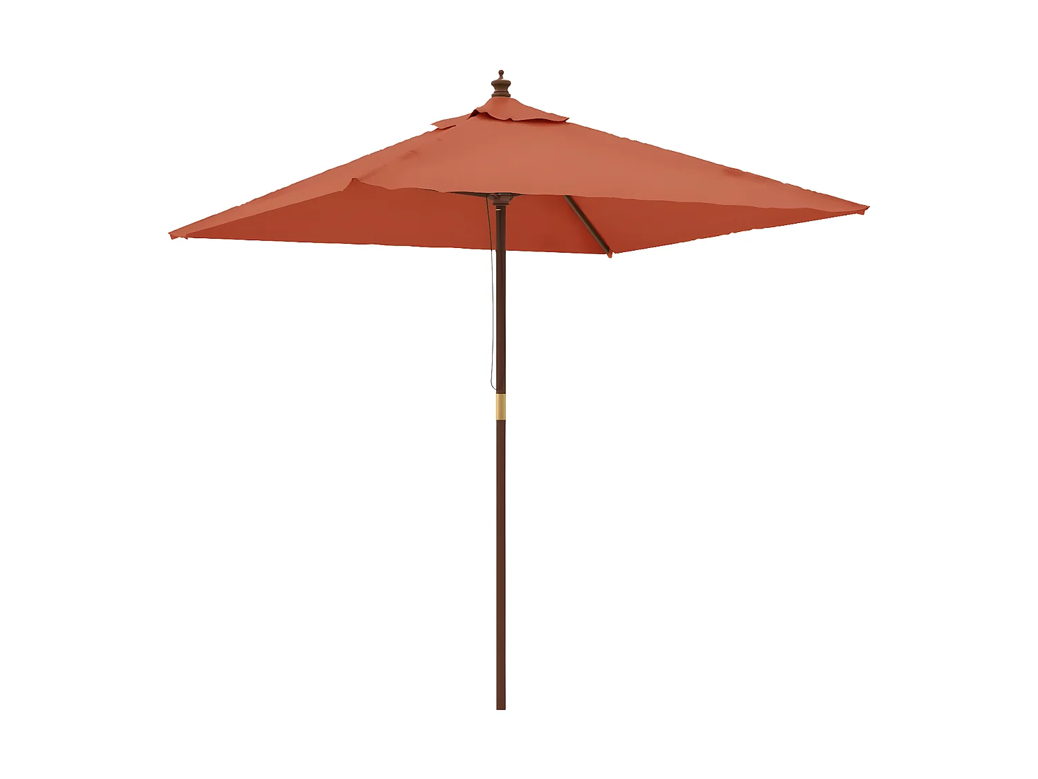 Parasol met houten paal 198x198x231 cm terracottakleurig NL167957
