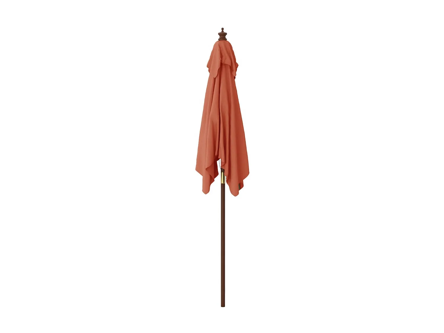Parasol met houten paal 198x198x231 cm terracottakleurig NL167957