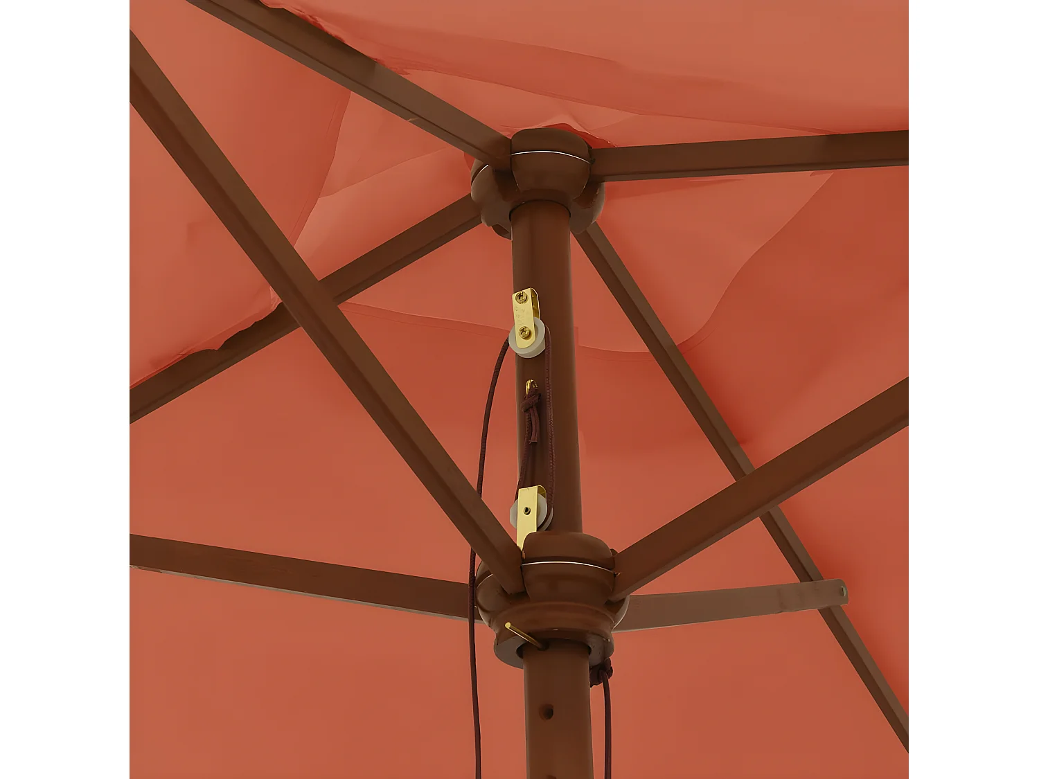 Parasol met houten paal 198x198x231 cm terracottakleurig NL167957