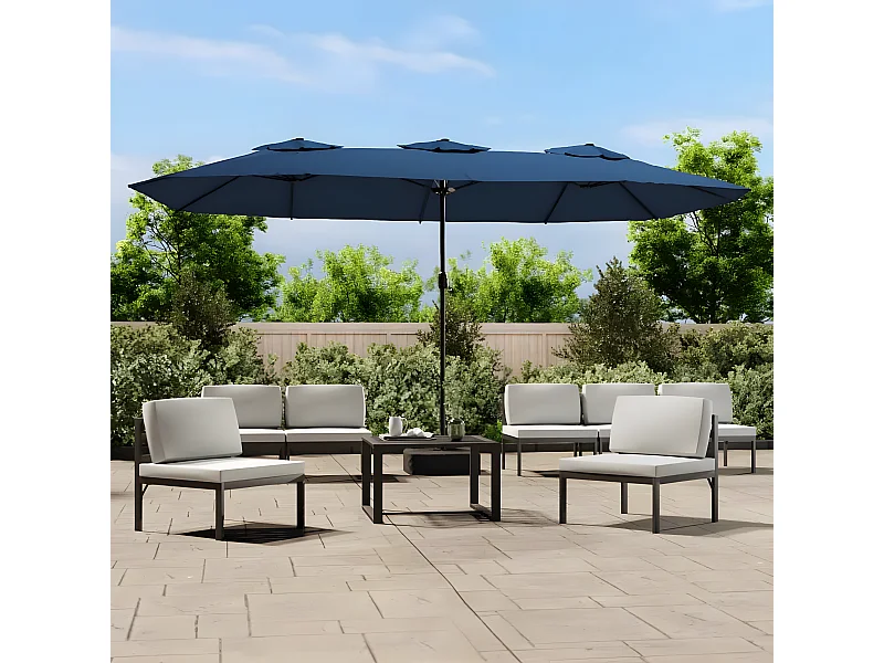 Sombrilla doble azul celeste 449x245 cm ES465775