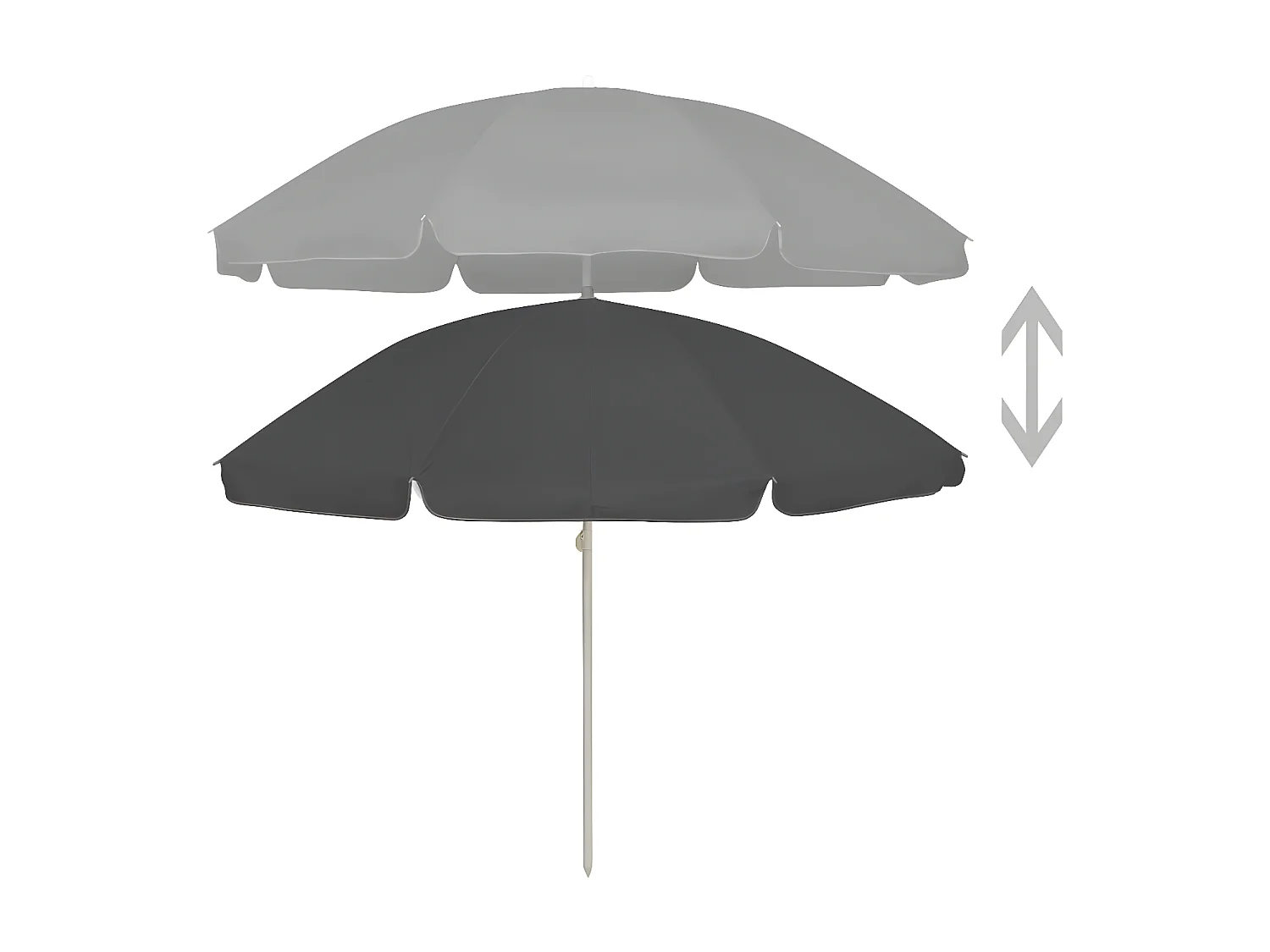 Parasol de plage Anthracite 240 cm WVGQ3805