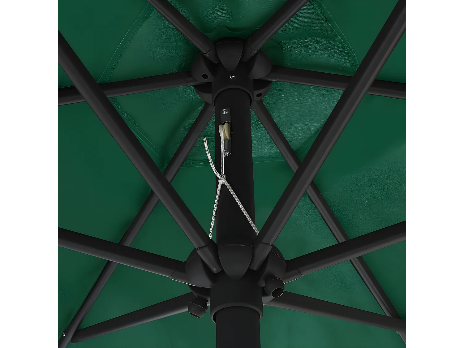 Parasol avec LED et mât en aluminium 270 cm Vert WVGQ6342