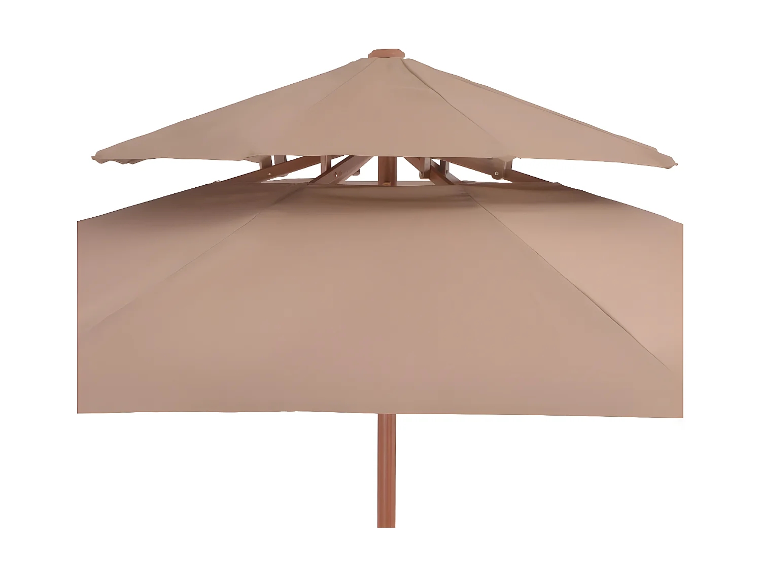 Guarda-sol c/ 2 coberturas mastro em madeira 270cm cinza-acast. PT662369