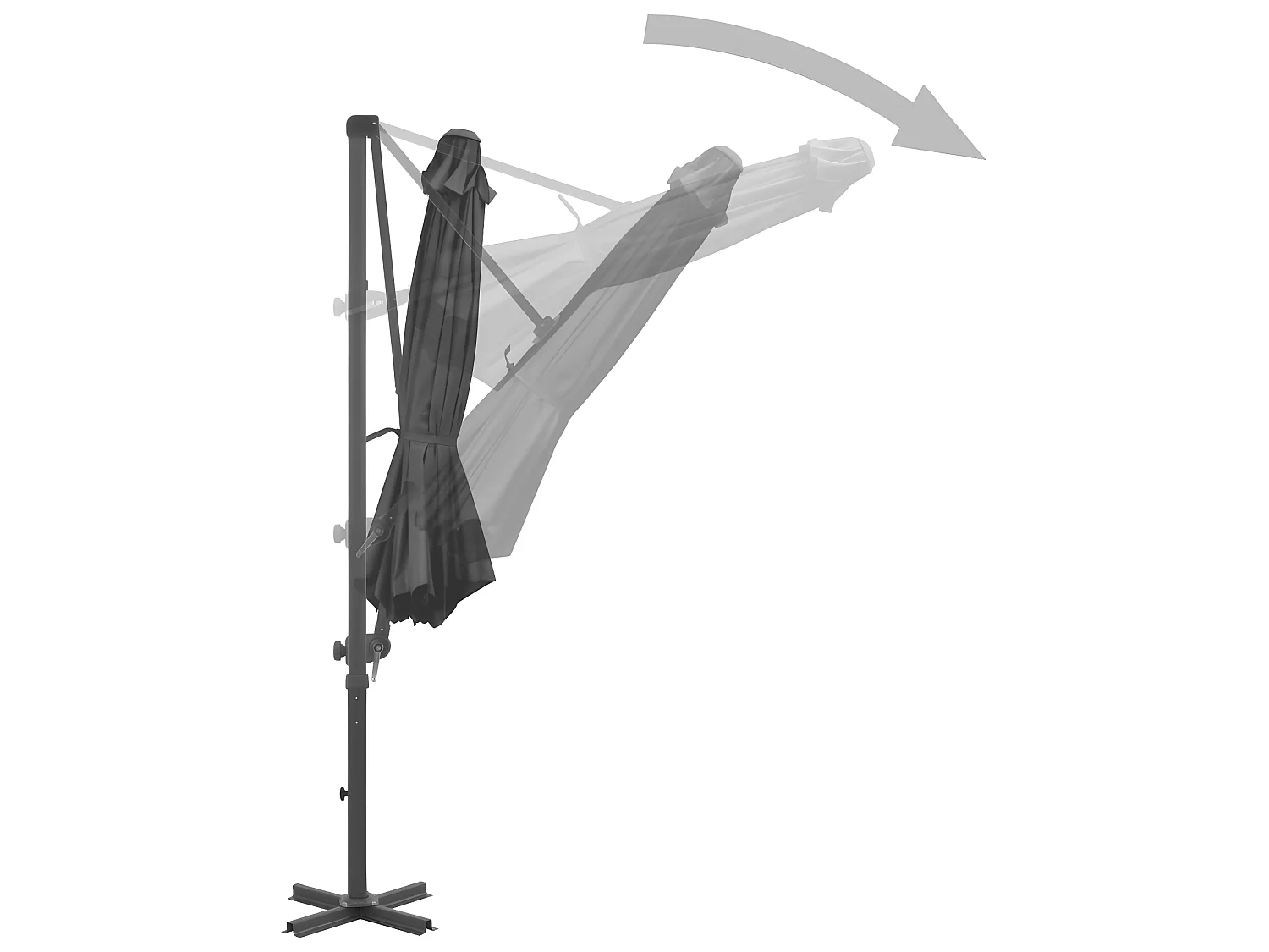 Guarda-sol de exterior com base portátil antracite PT969695