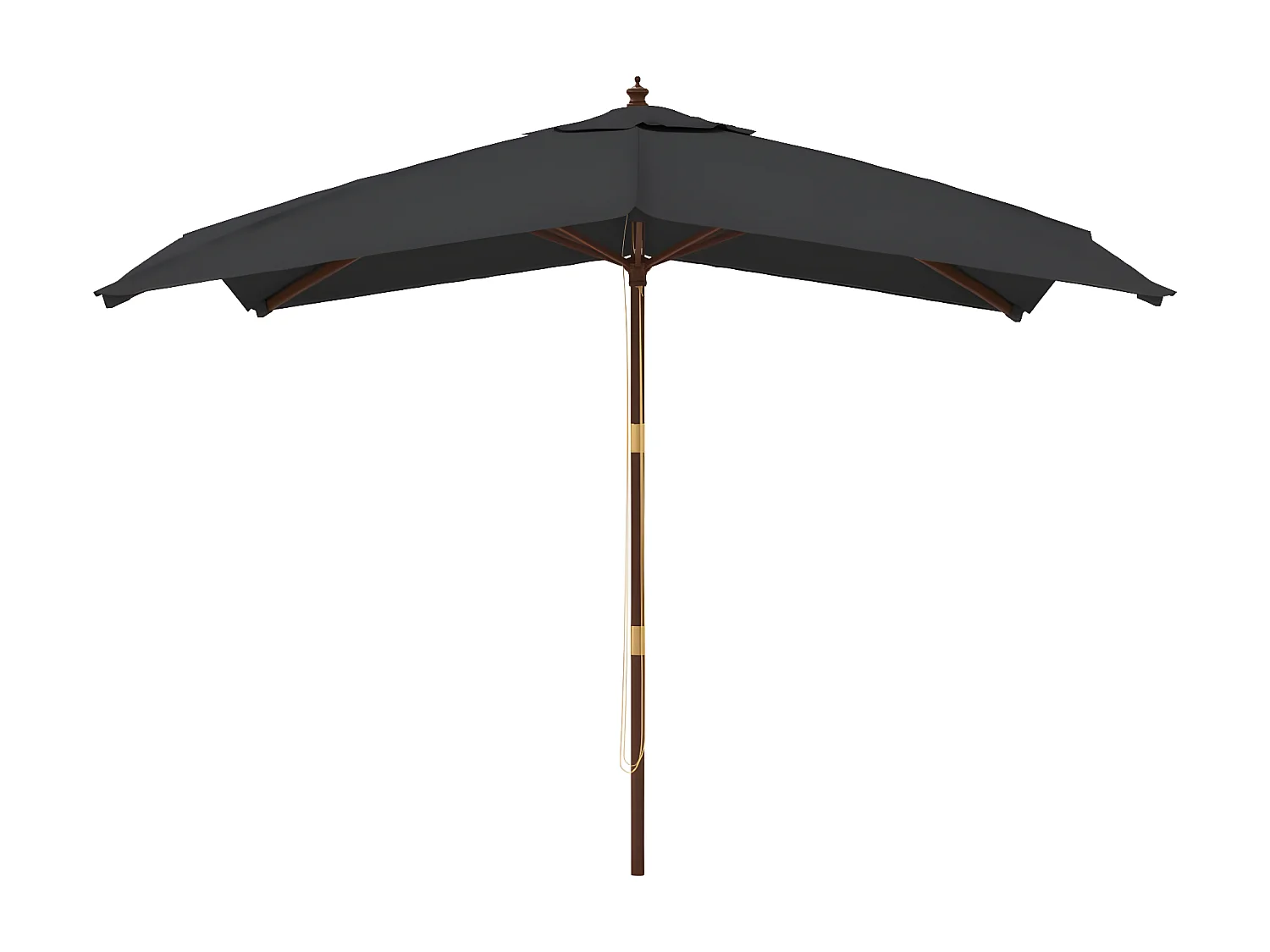 Parasol de jardin avec mât en bois noir 300x300x273 cm WVGQ9215