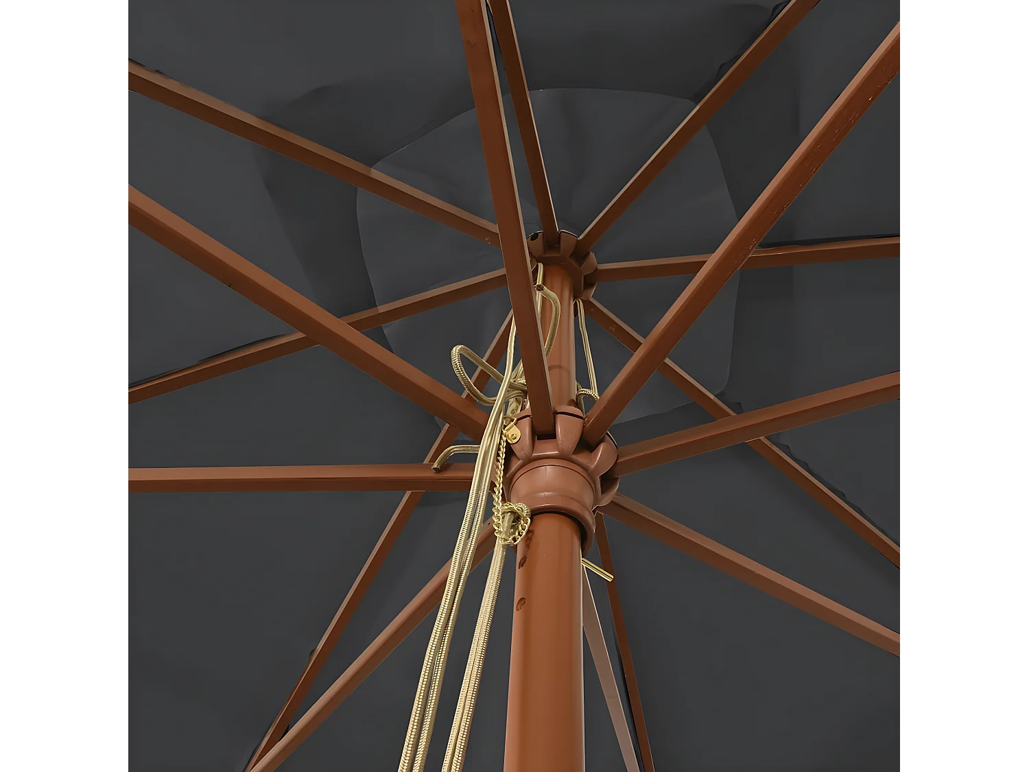 Parasol de jardin avec mât en bois noir 300x300x273 cm WVGQ9215