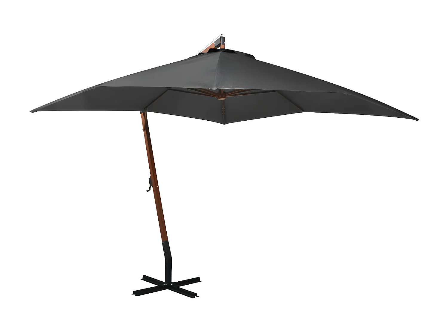 Zweefparasol met paal 3x3 m massief vurenhout antracietkleurig NL880145
