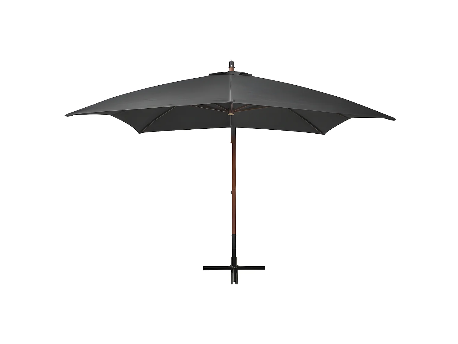 Zweefparasol met paal 3x3 m massief vurenhout antracietkleurig NL880145