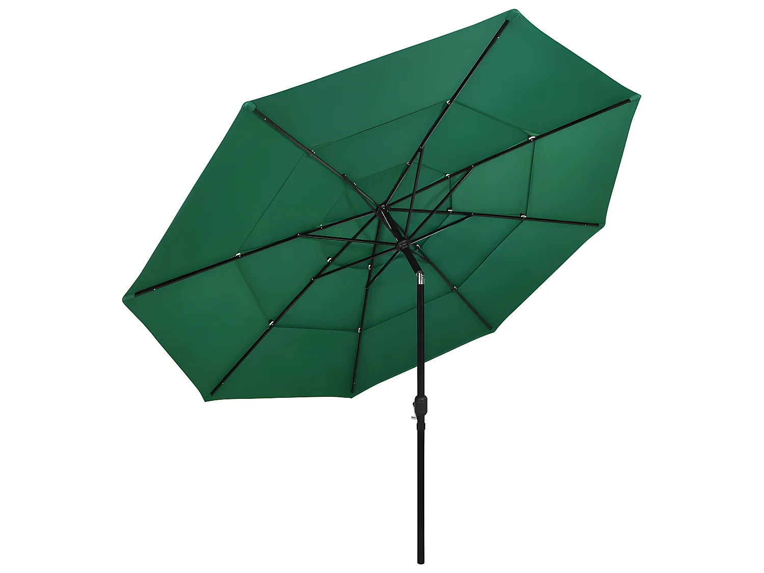 Parasol à 3 niveaux avec mât en aluminium Vert 3,5 m WVGQ1591