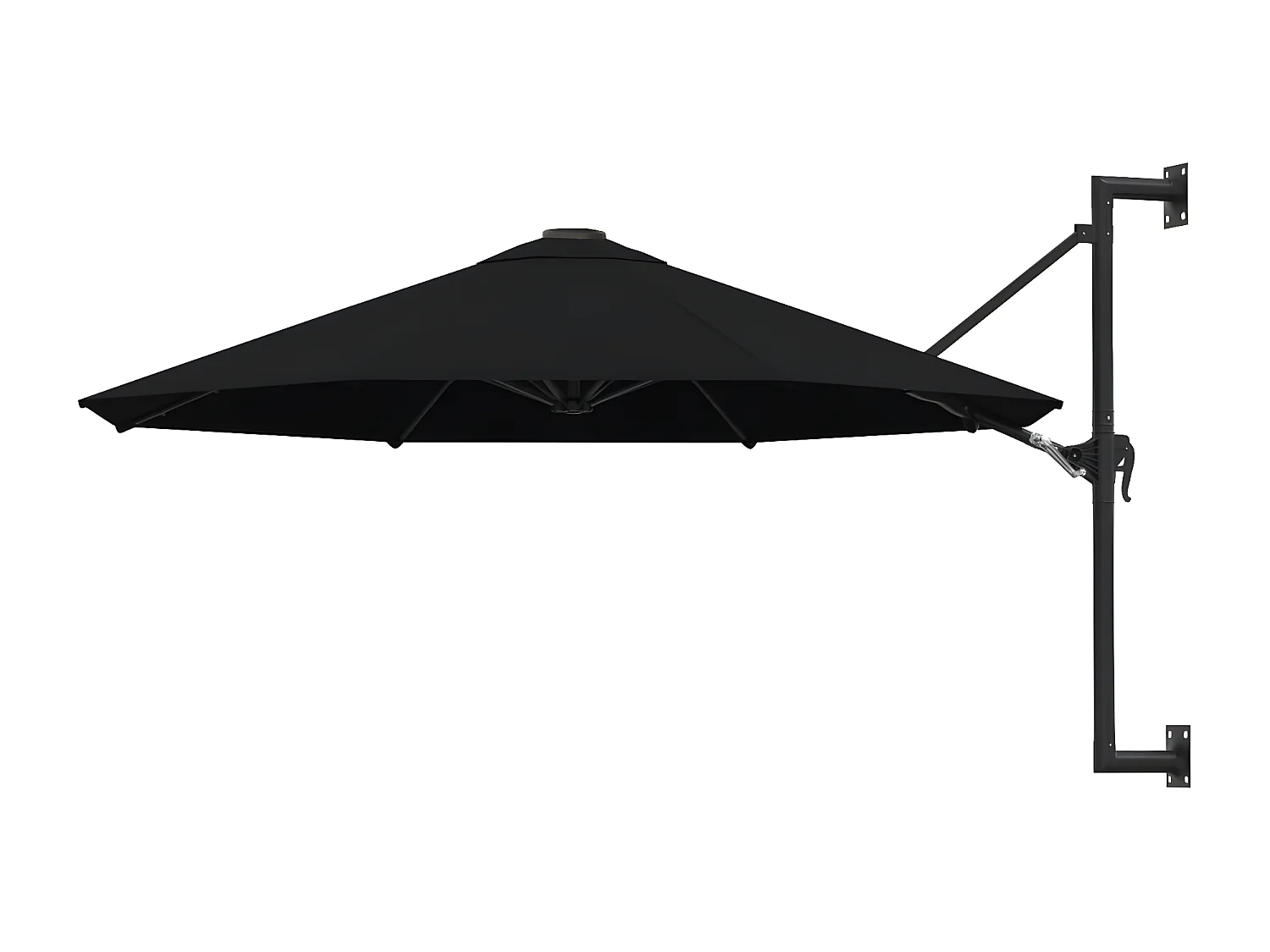 Guarda-sol de montar na parede com mastro metálico 300 cm preto PT855438