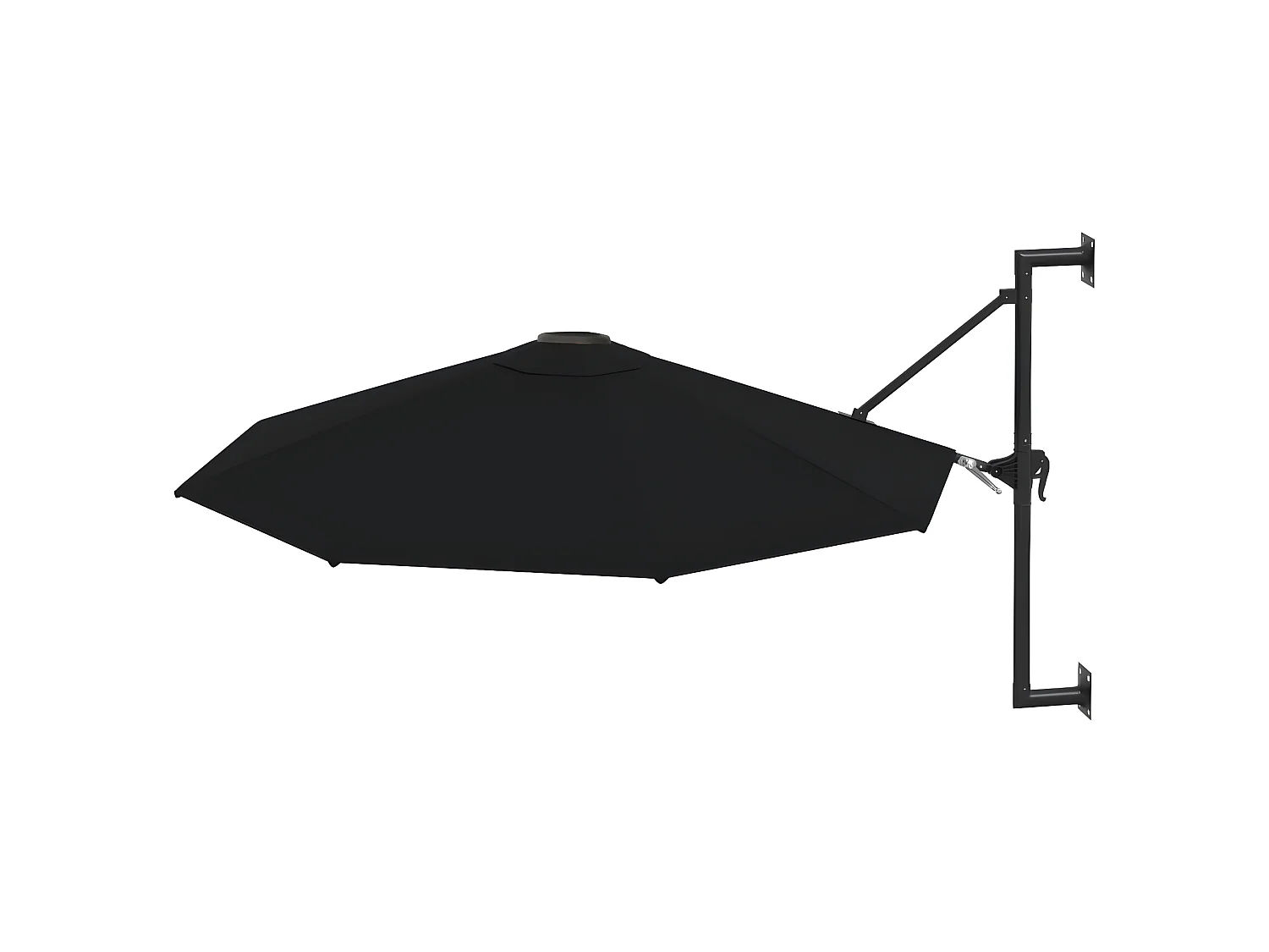 Guarda-sol de montar na parede com mastro metálico 300 cm preto PT855438
