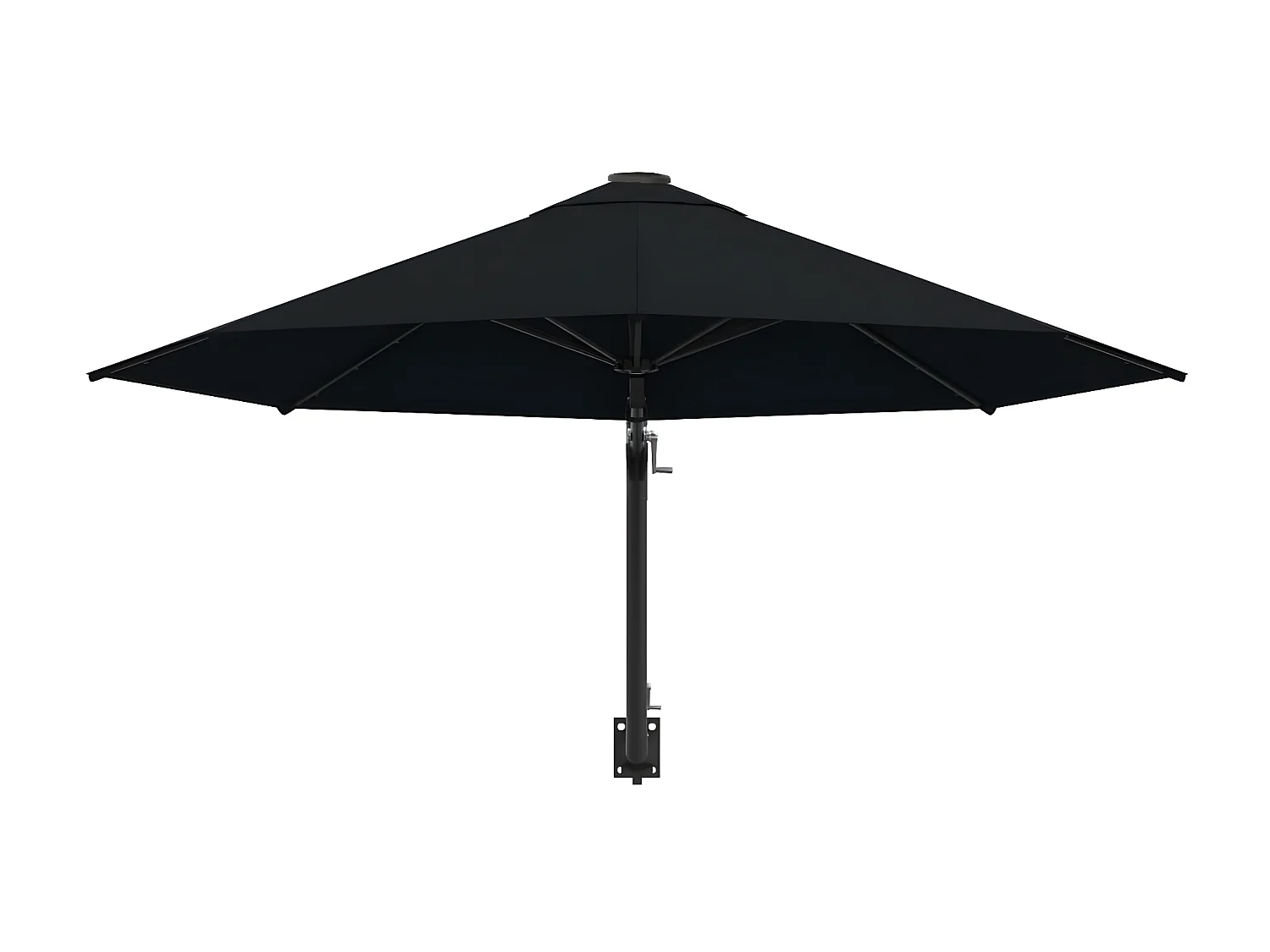 Guarda-sol de montar na parede com mastro metálico 300 cm preto PT855438