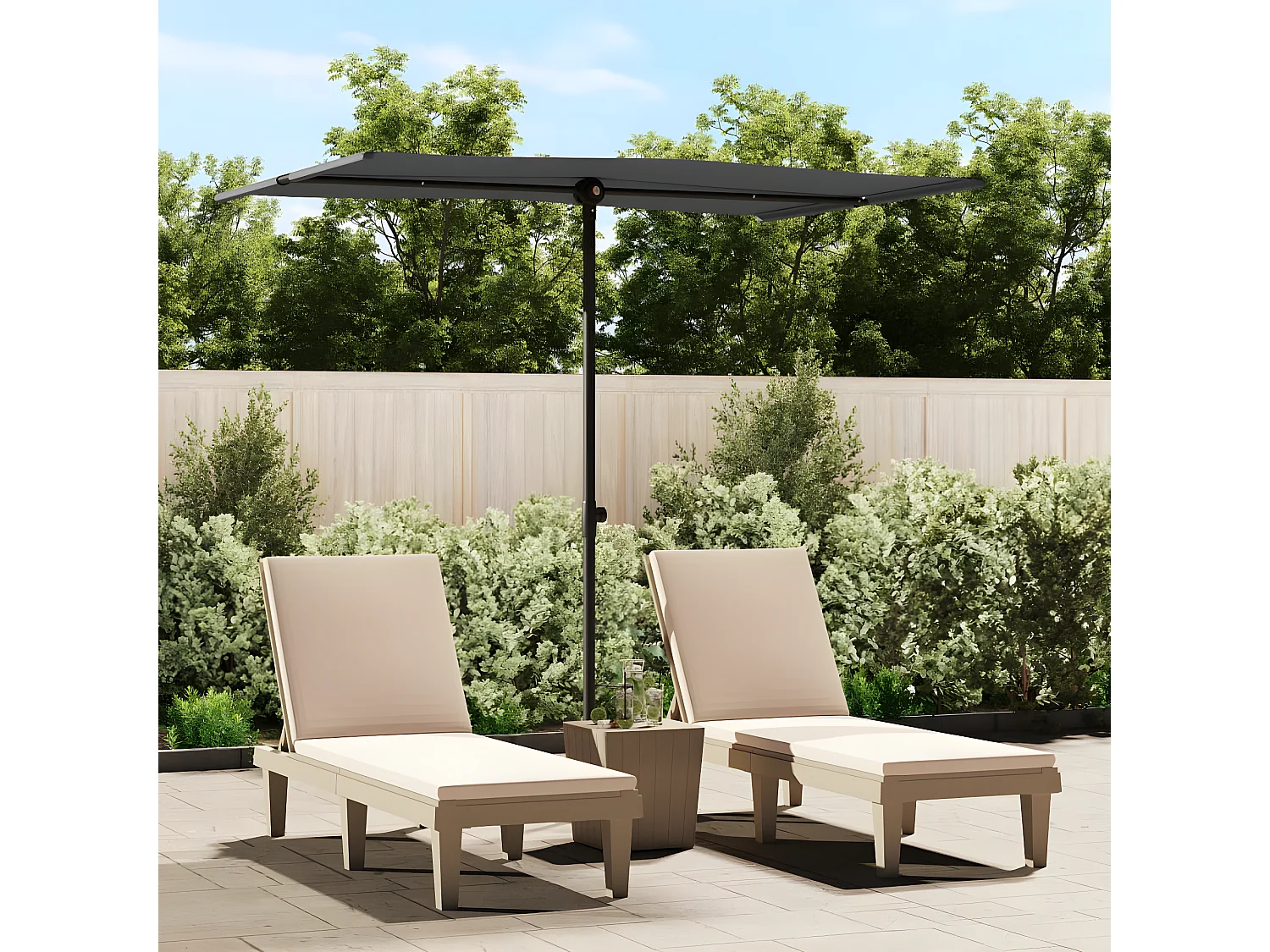 Parasol d'extérieur avec mât en aluminium 2x1,5 m Anthracite GWE8157