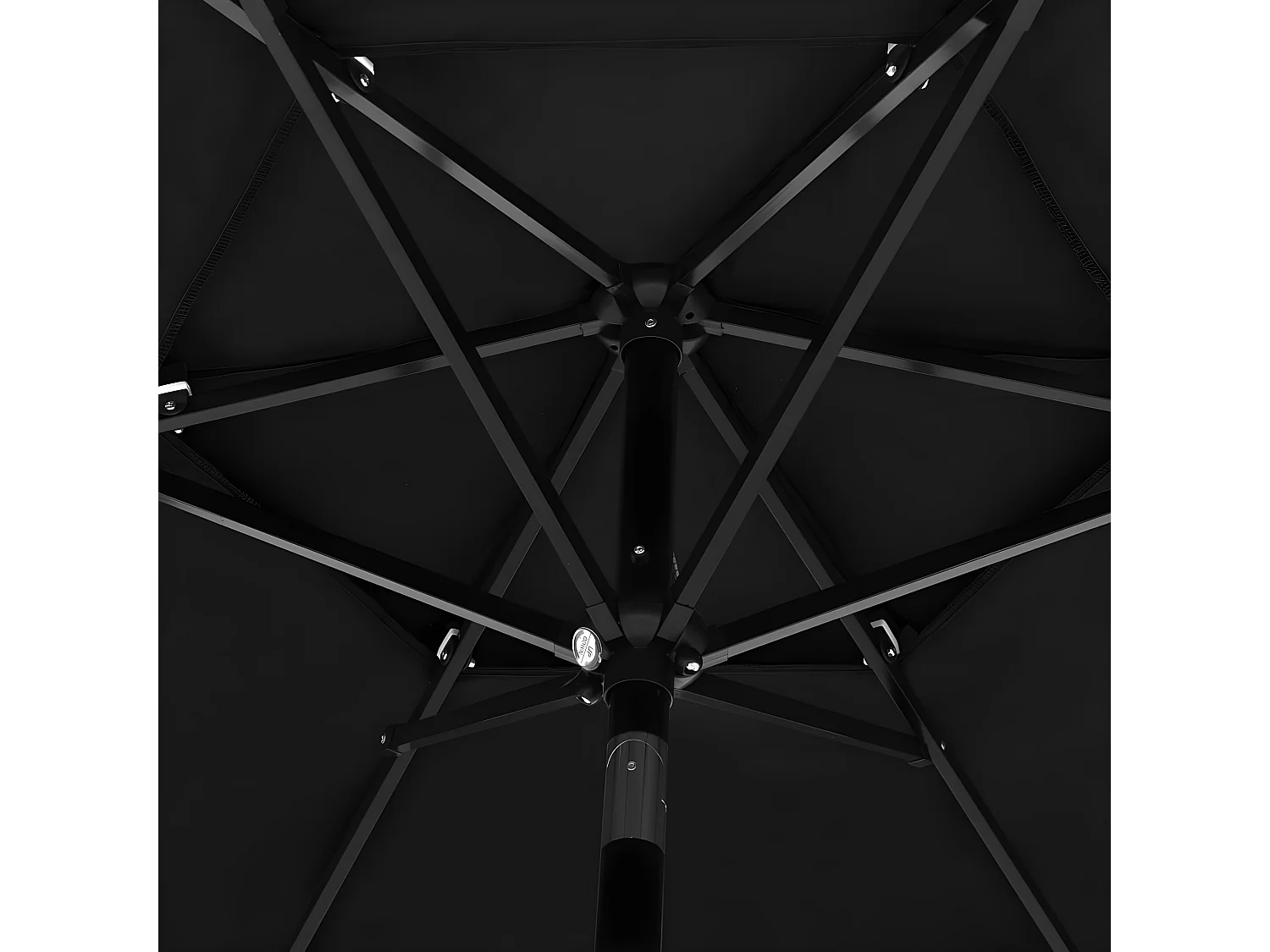 Guarda-sol de 3 camadas com poste de alumínio 2,5 m preto PT633881