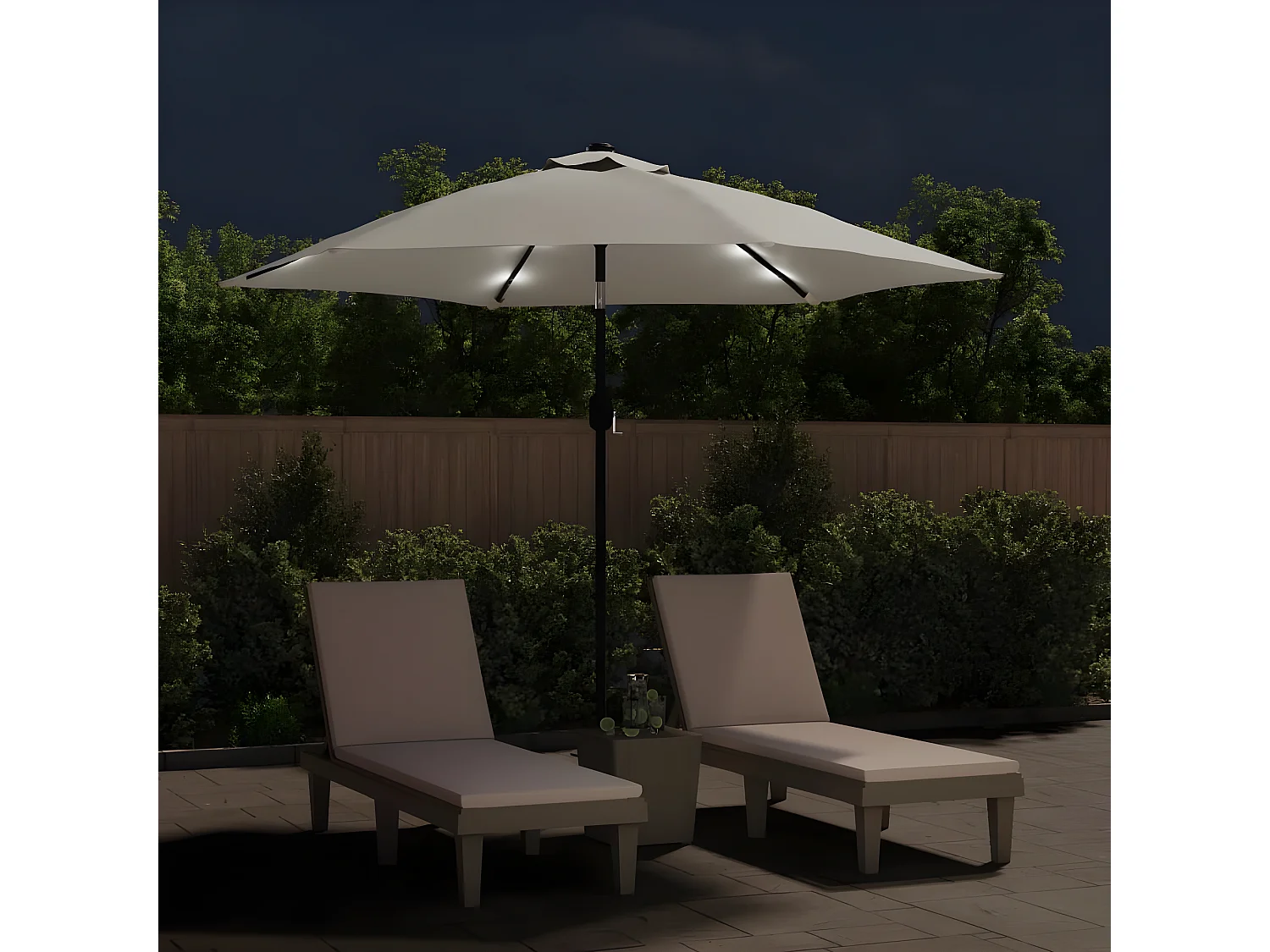 Parasol cantilever à LED 3 m blanc sable WVGQ2137