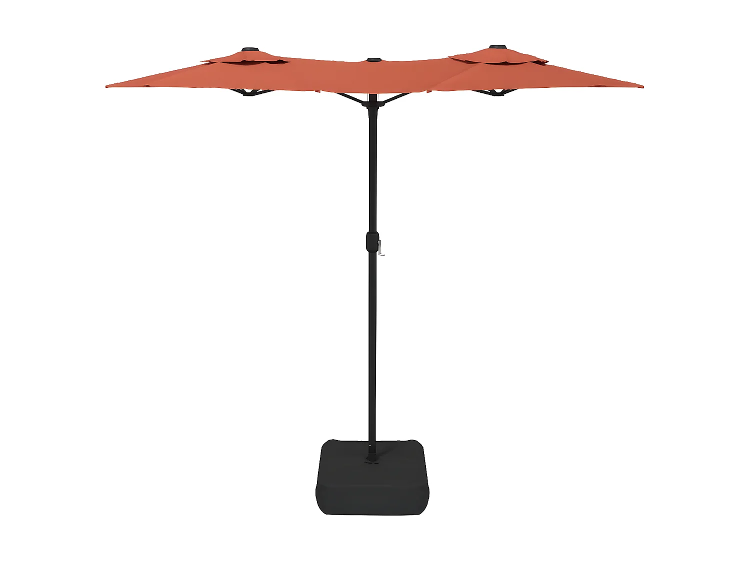 Sombrilla doble con luces LED terracota 316x240 cm ES907394