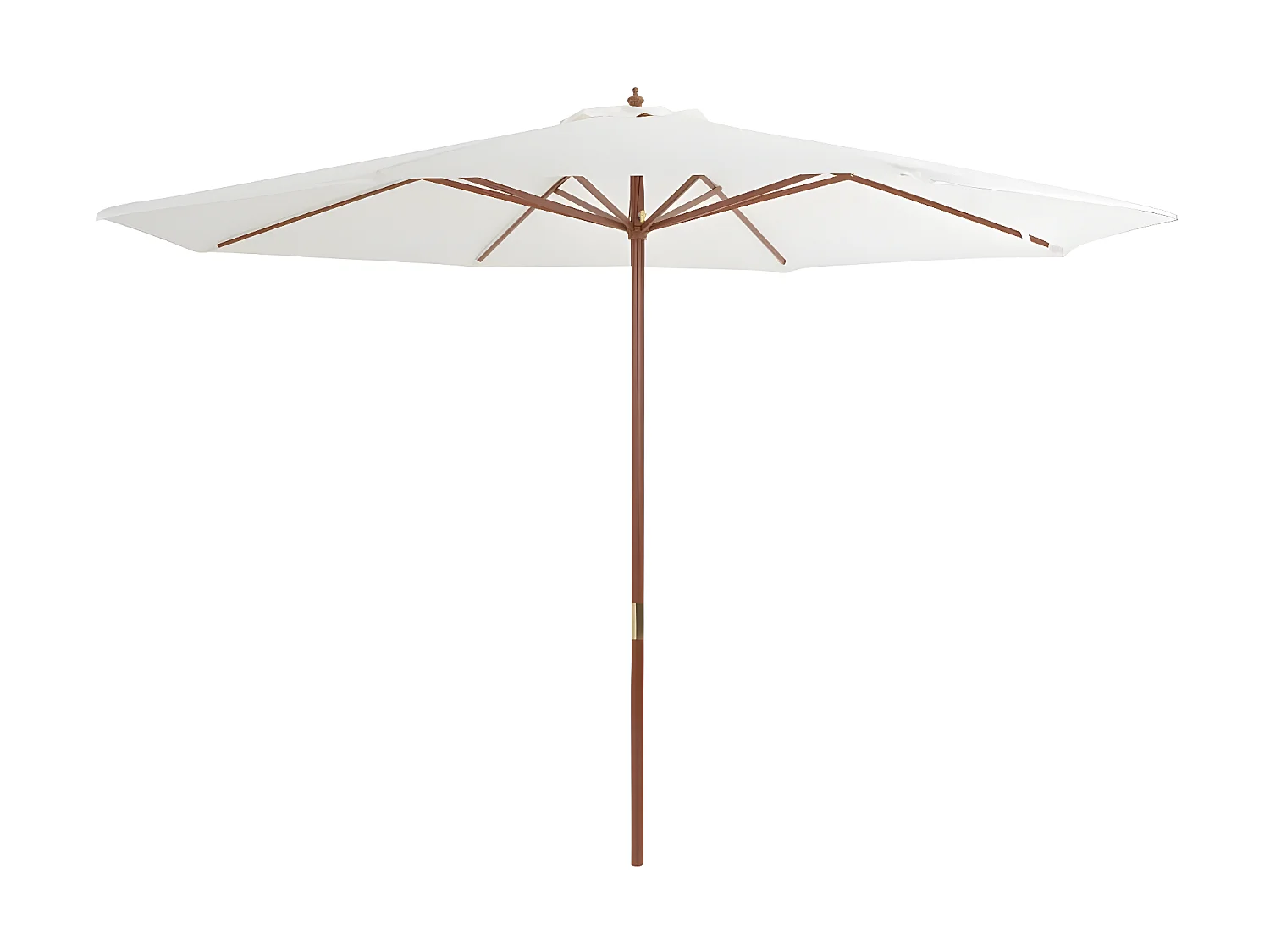 Parasol avec mât en bois 350 cm Blanc sable WVGQ5394