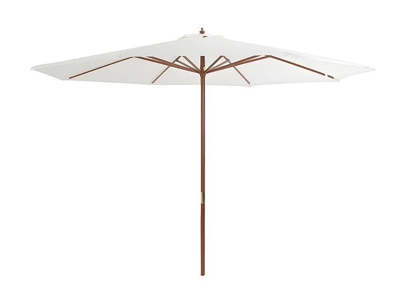 Parasol avec mât en bois 350 cm Blanc sable WVGQ5394