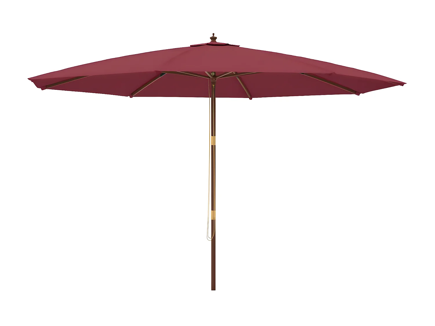 Parasol de jardin avec mât en bois rouge bordeaux 400x273 cm WVGQ2180