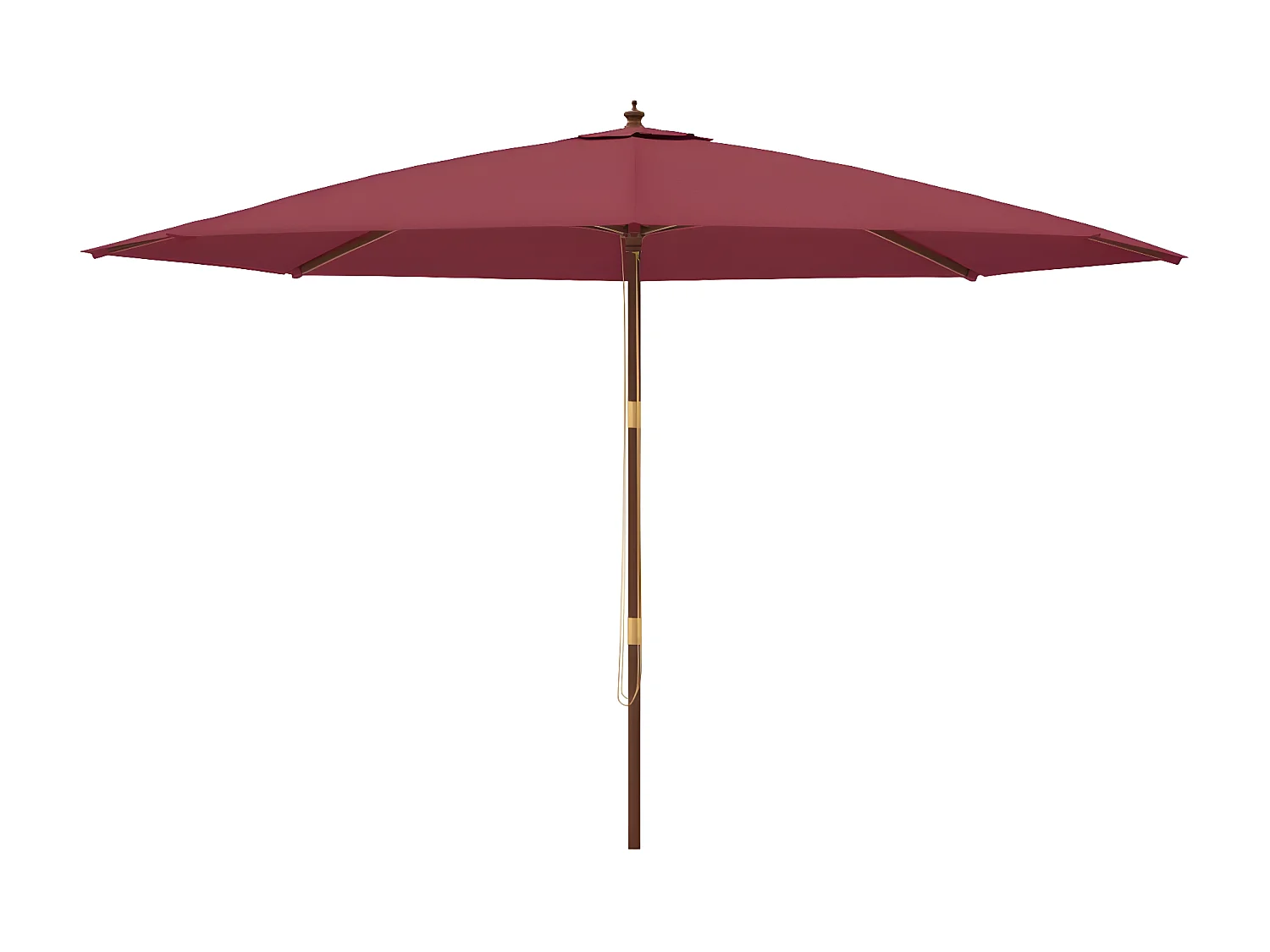 Parasol de jardin avec mât en bois rouge bordeaux 400x273 cm WVGQ2180