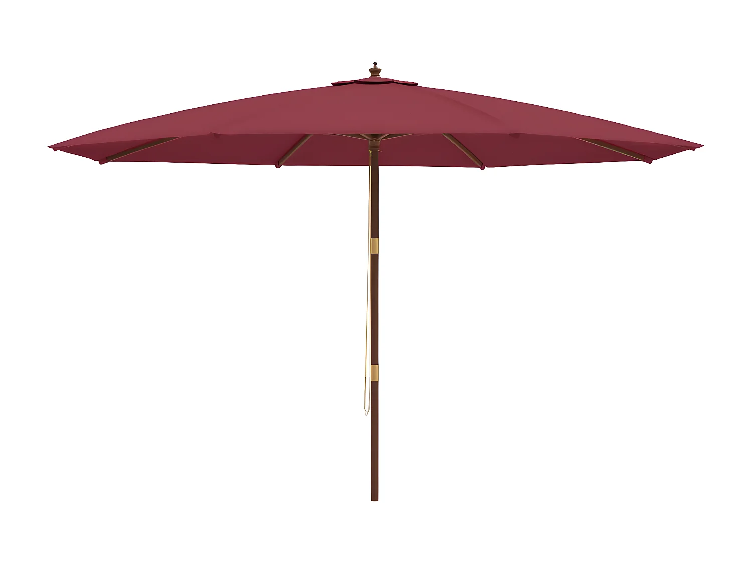 Parasol de jardin avec mât en bois rouge bordeaux 400x273 cm WVGQ2180
