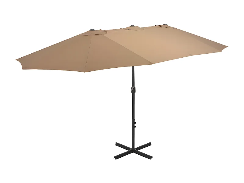 Guarda-sol de ext. poste alumínio 460x270 cm cinza-acastanhado PT790754