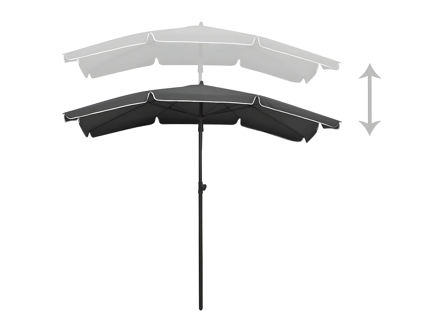 Guarda-sol de jardim com poste 200x130 cm antracite PT465173