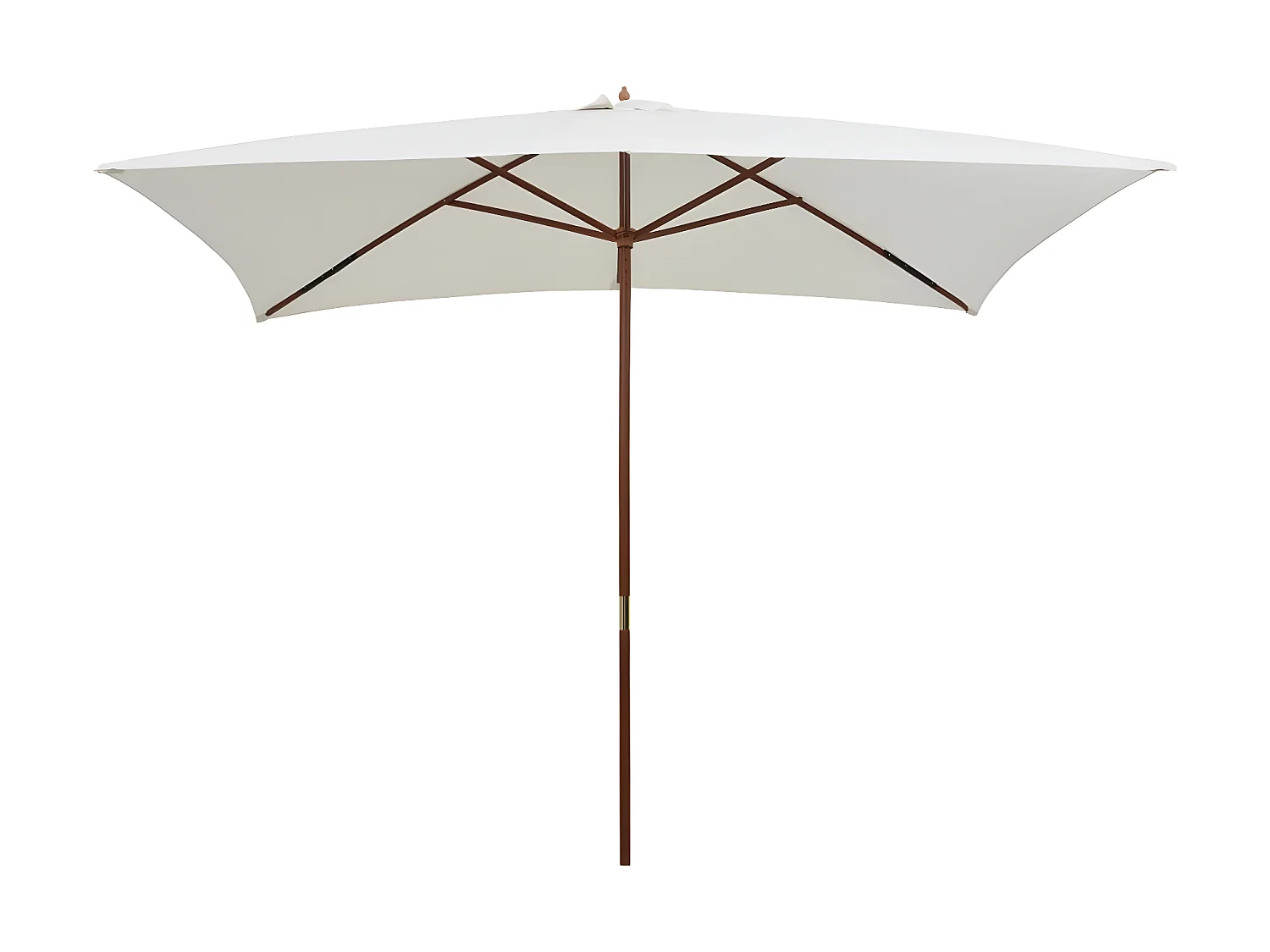 Guarda-sol com poste em madeira 200x300 cm branco nata PT525060