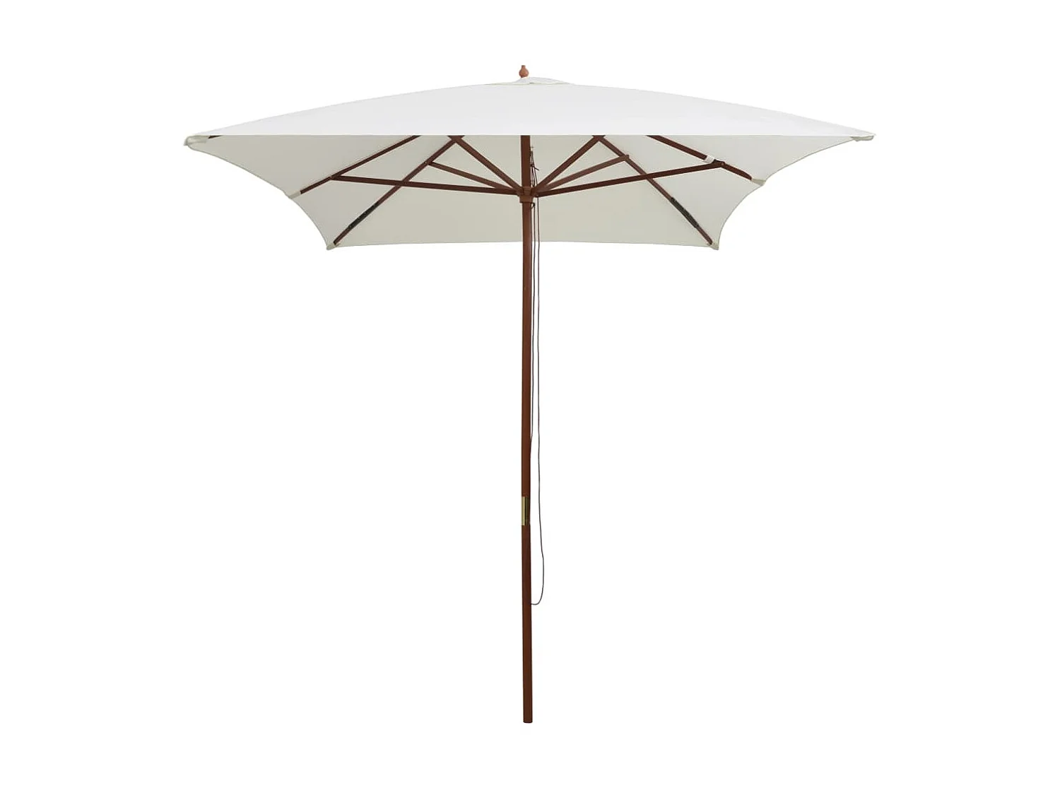 Guarda-sol com poste em madeira 200x300 cm branco nata PT525060