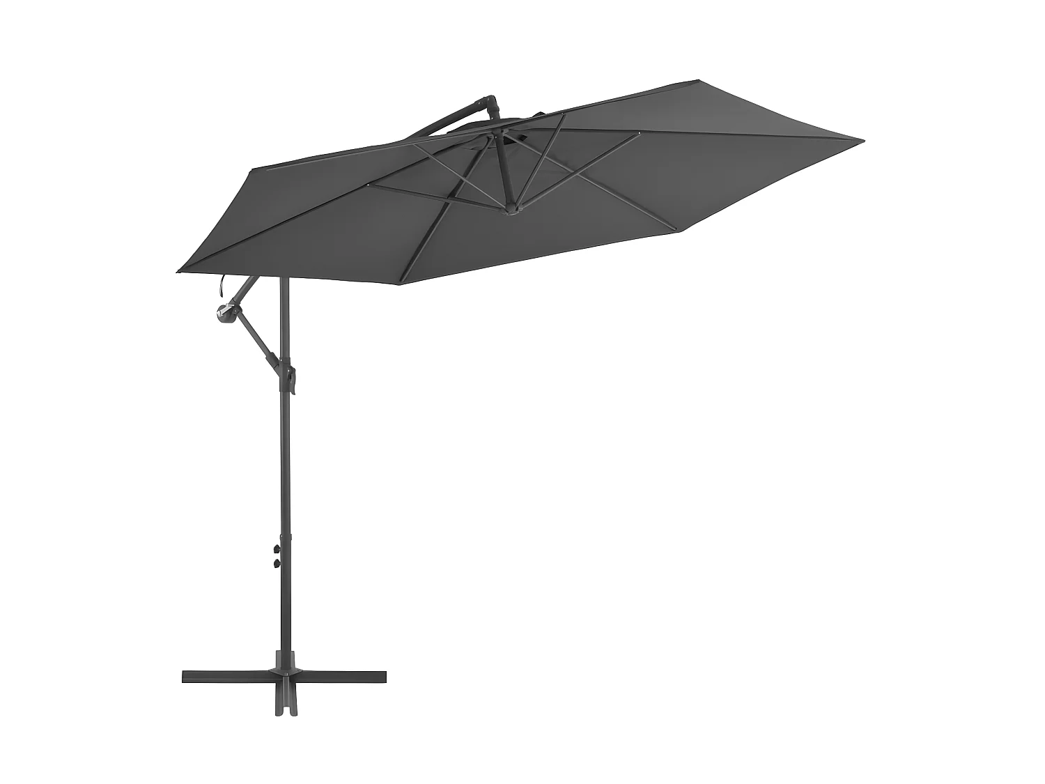 Parasol en porte-à-feux avec poteau Aluminium 300 cm Anthracite WVGQ4919