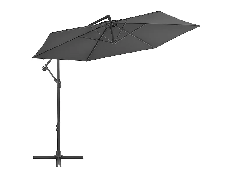 Parasol en porte-à-feux avec poteau Aluminium 300 cm Anthracite WVGQ4919