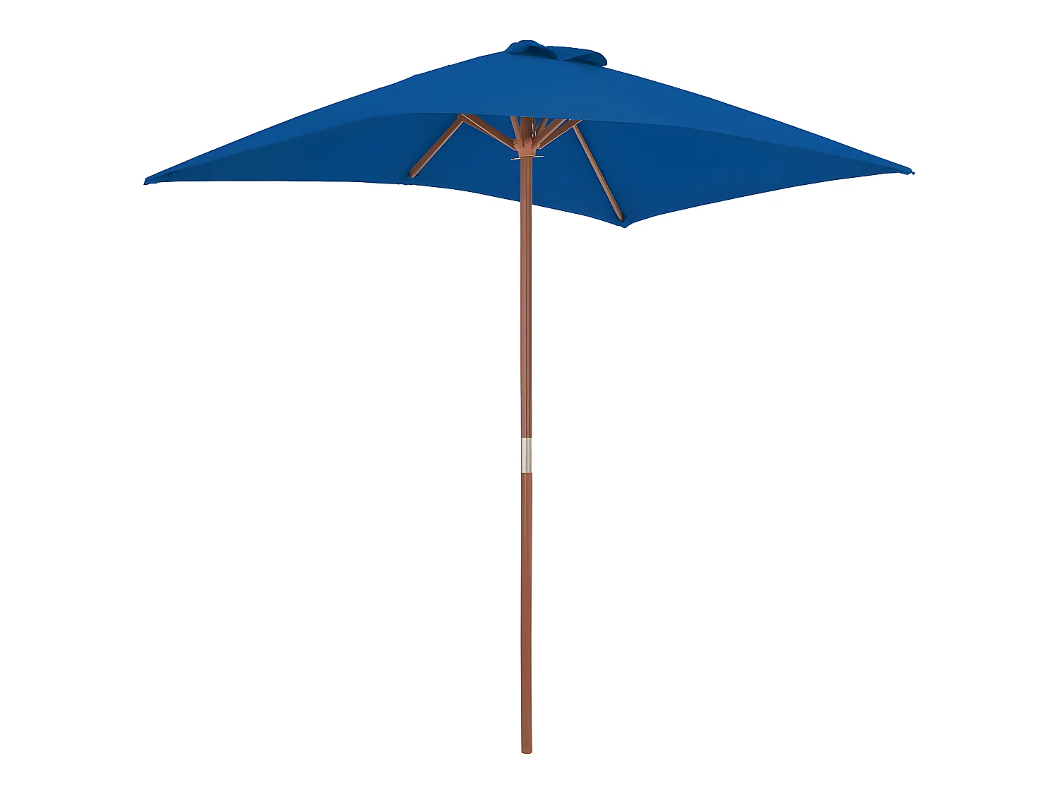 Guarda-sol de exterior c/ mastro de madeira 150x200 cm azul PT114982