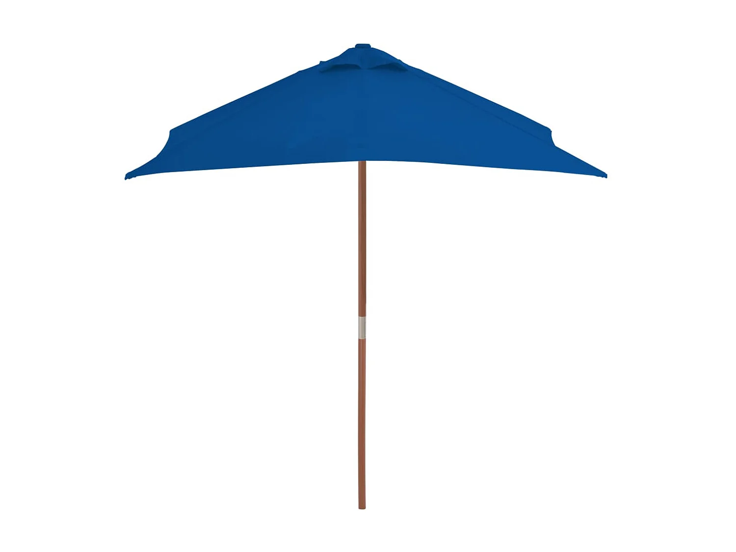 Guarda-sol de exterior c/ mastro de madeira 150x200 cm azul PT114982