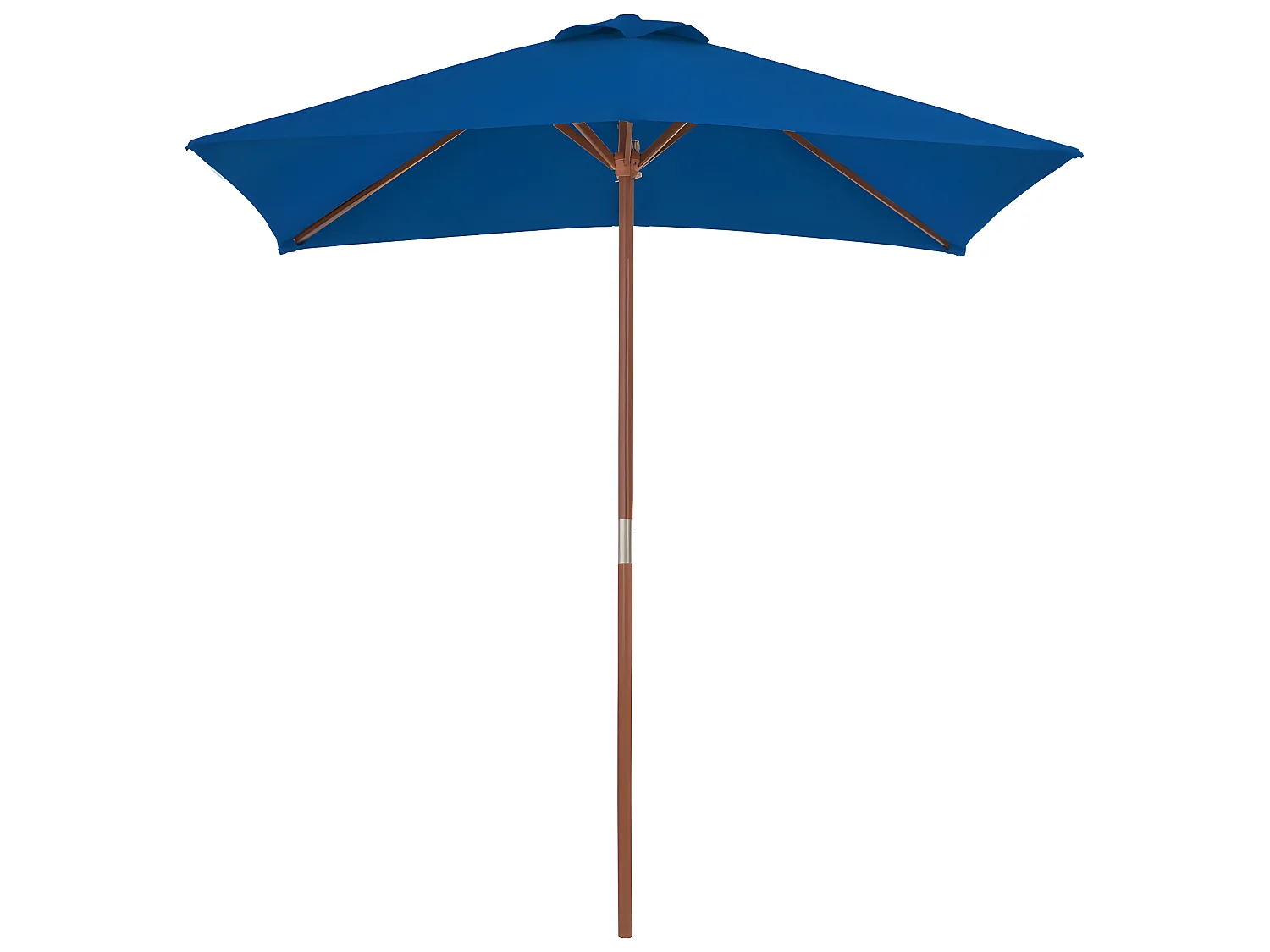 Guarda-sol de exterior c/ mastro de madeira 150x200 cm azul PT114982