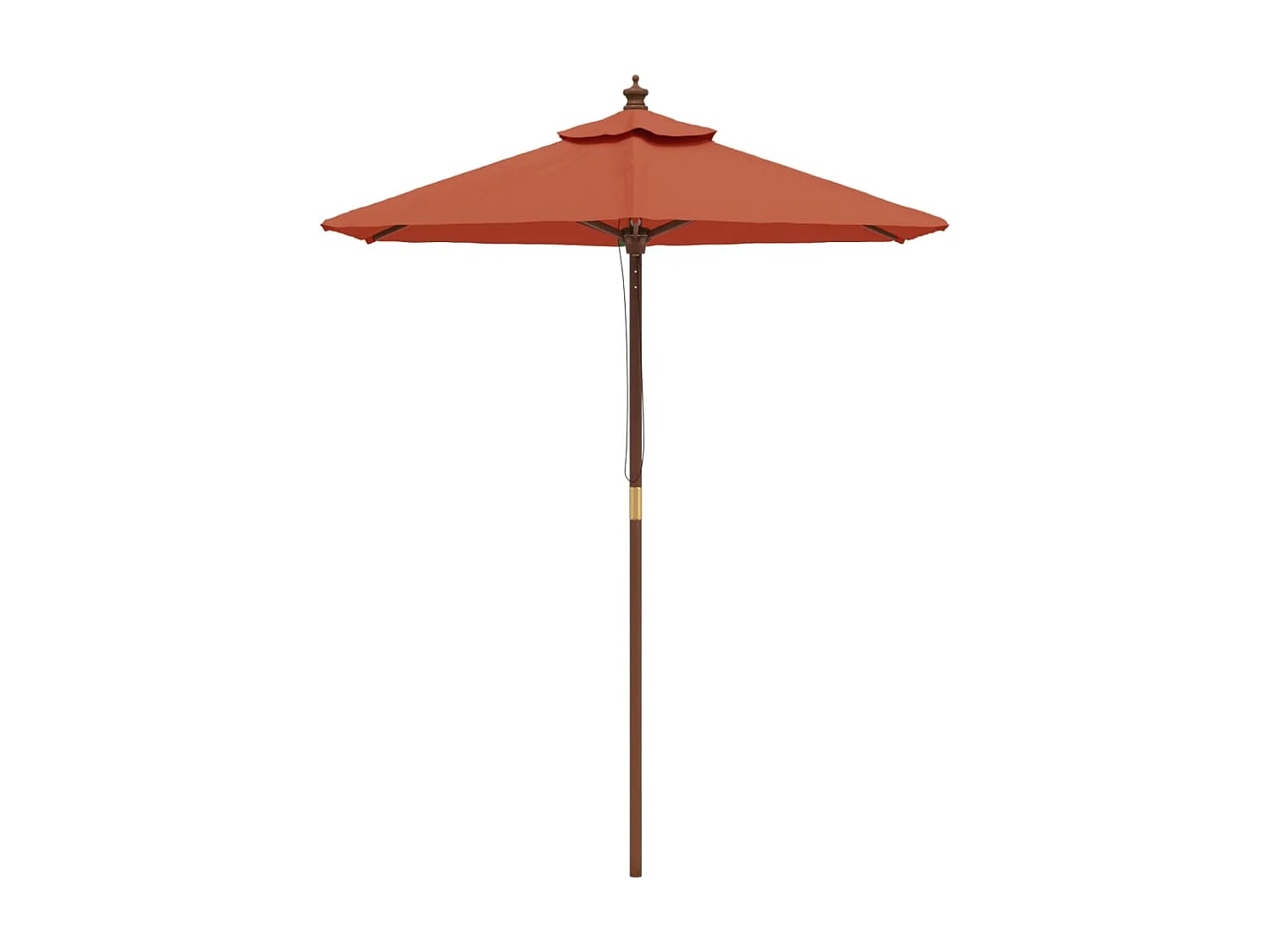 Parasol met houten paal 196x231 cm terracottakleurig NL388534