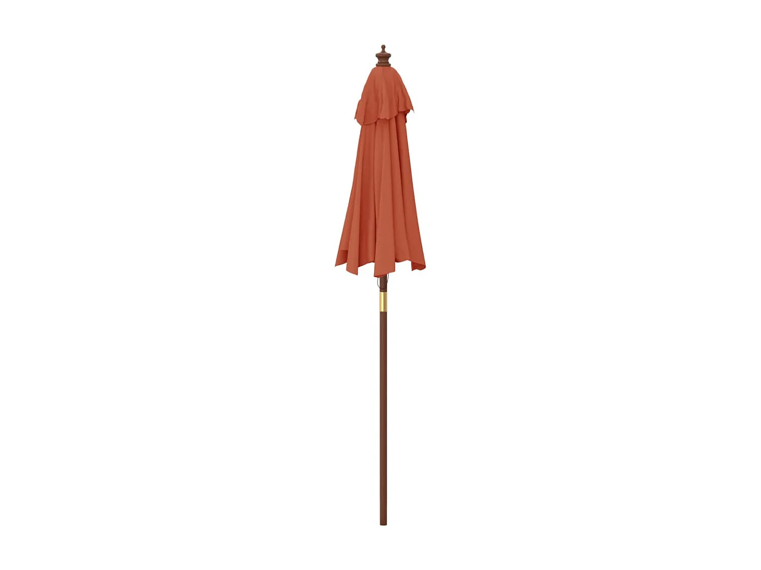 Parasol met houten paal 196x231 cm terracottakleurig NL388534