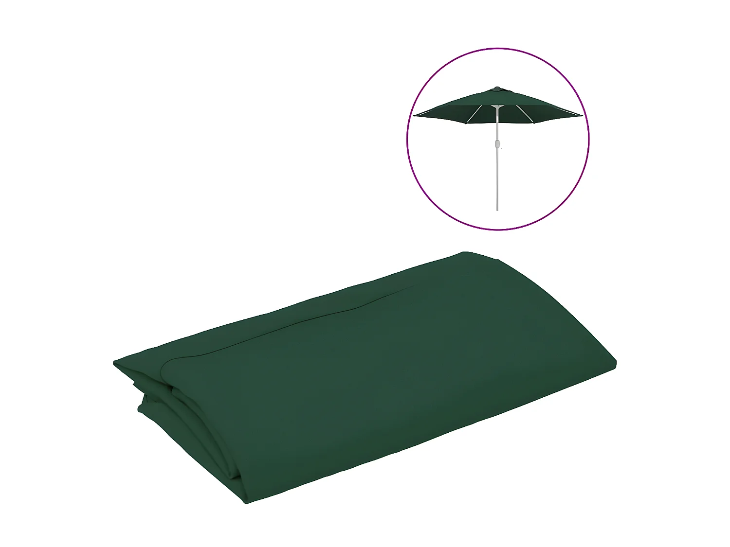 Tissu de remplacement pour parasol d'extérieur Vert 300 cm WVGQ3110