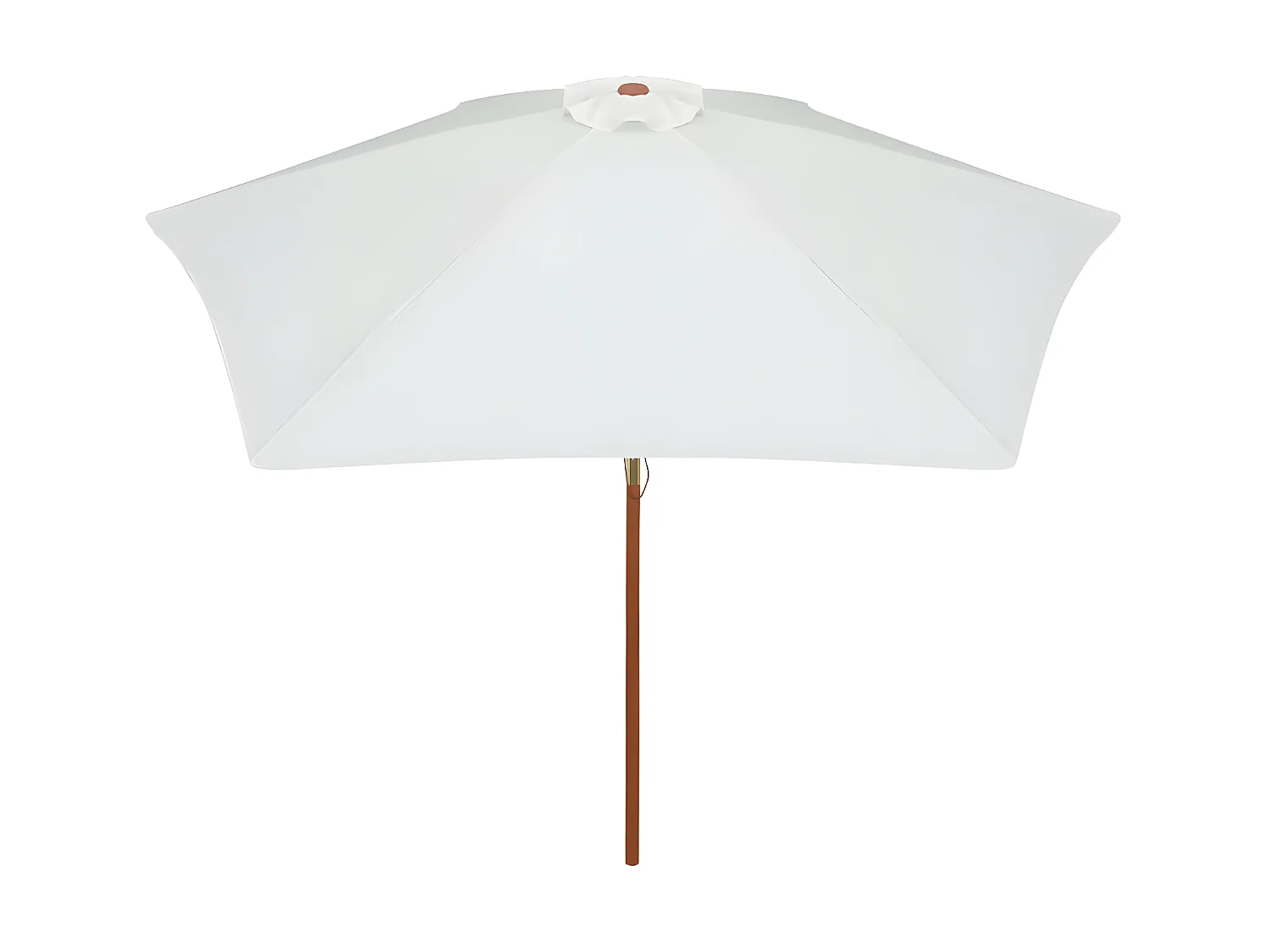 Guarda-sol com mastro em madeira 270x270 cm branco nata PT388875