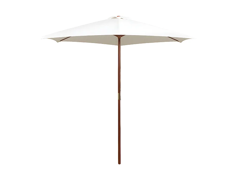 Guarda-sol com mastro em madeira 270x270 cm branco nata PT388875