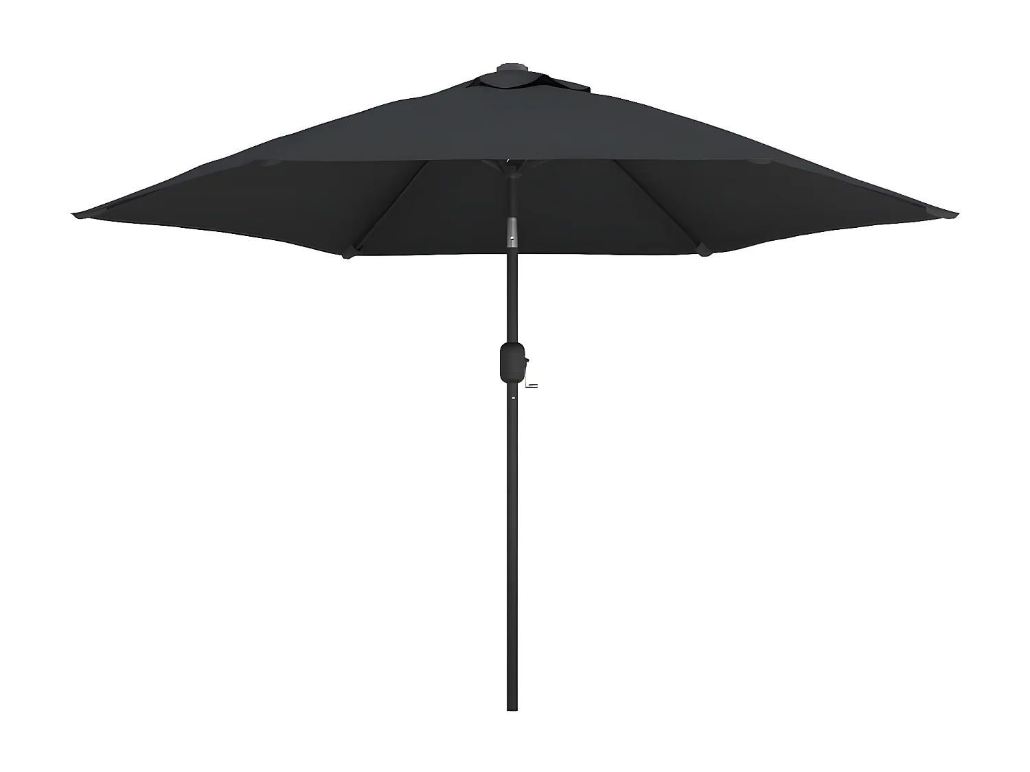 Parasol d'extérieur avec LED et mât en acier 300 cm Noir WVGQ3579