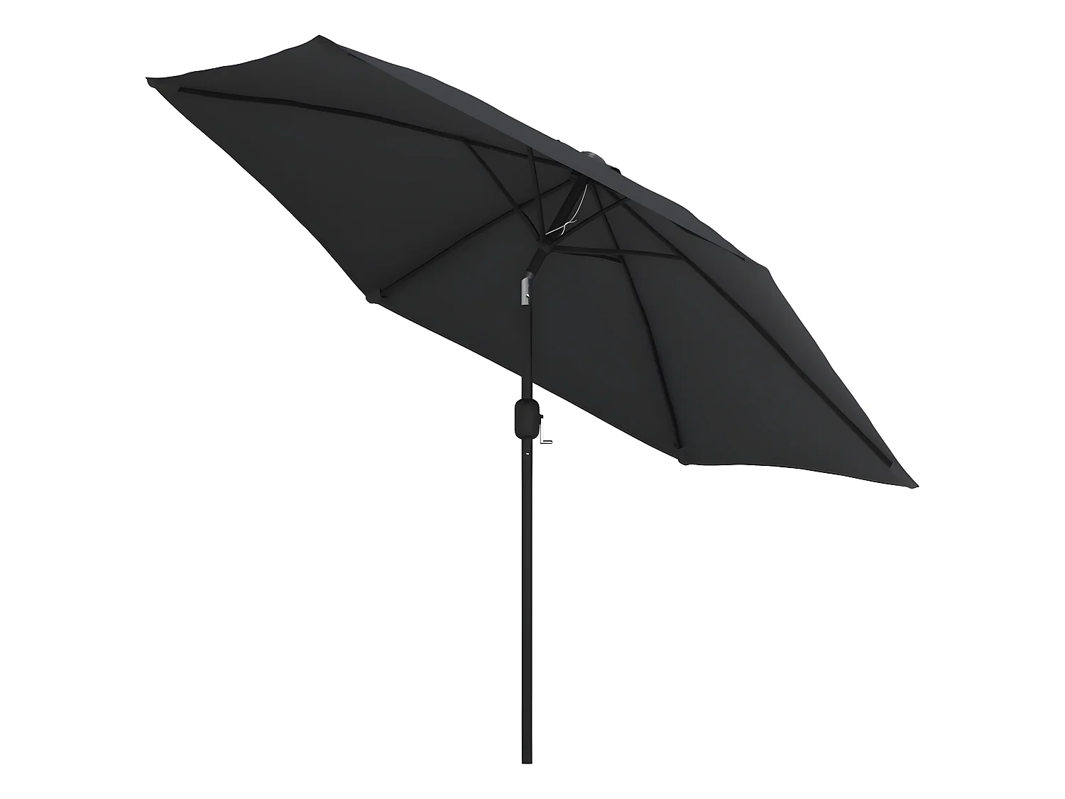 Parasol d'extérieur avec LED et mât en acier 300 cm Noir WVGQ3579