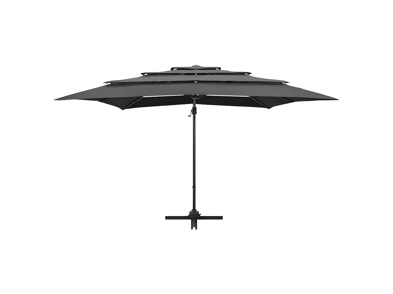 Guarda-sol 4 camadas c/ poste de alumínio 250x250 cm antracite PT893590