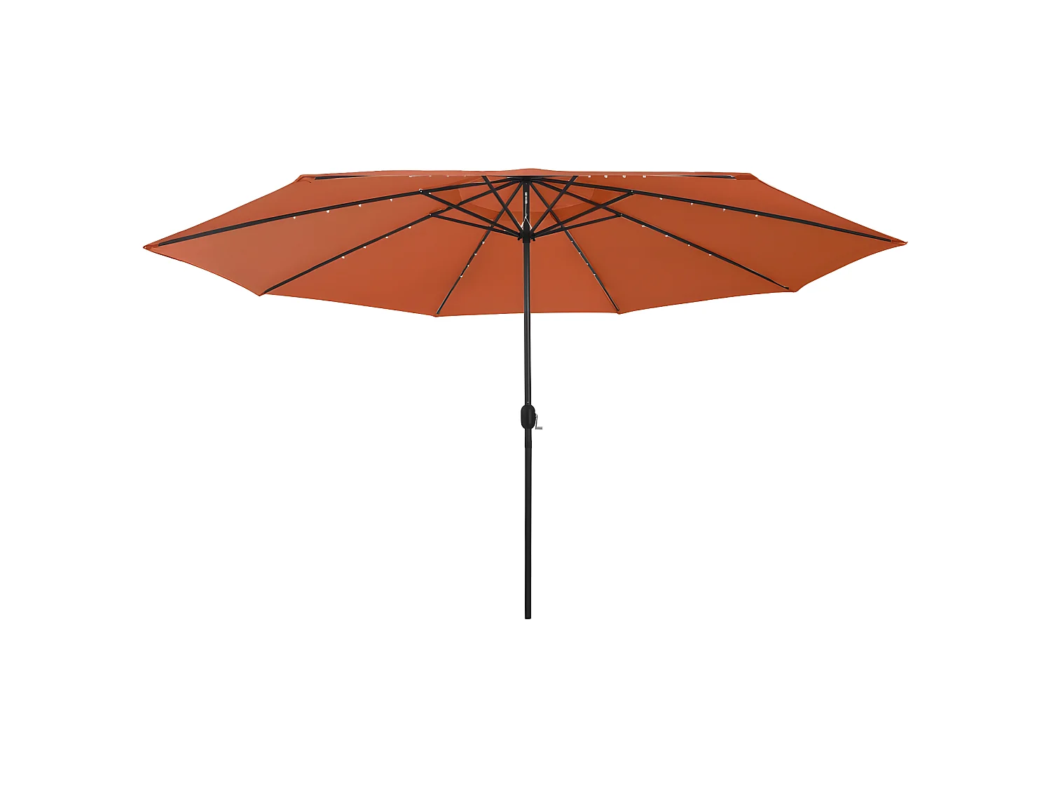 Parasol d'extérieur avec LED et mât en métal 400 cm Terre cuite OWV87614