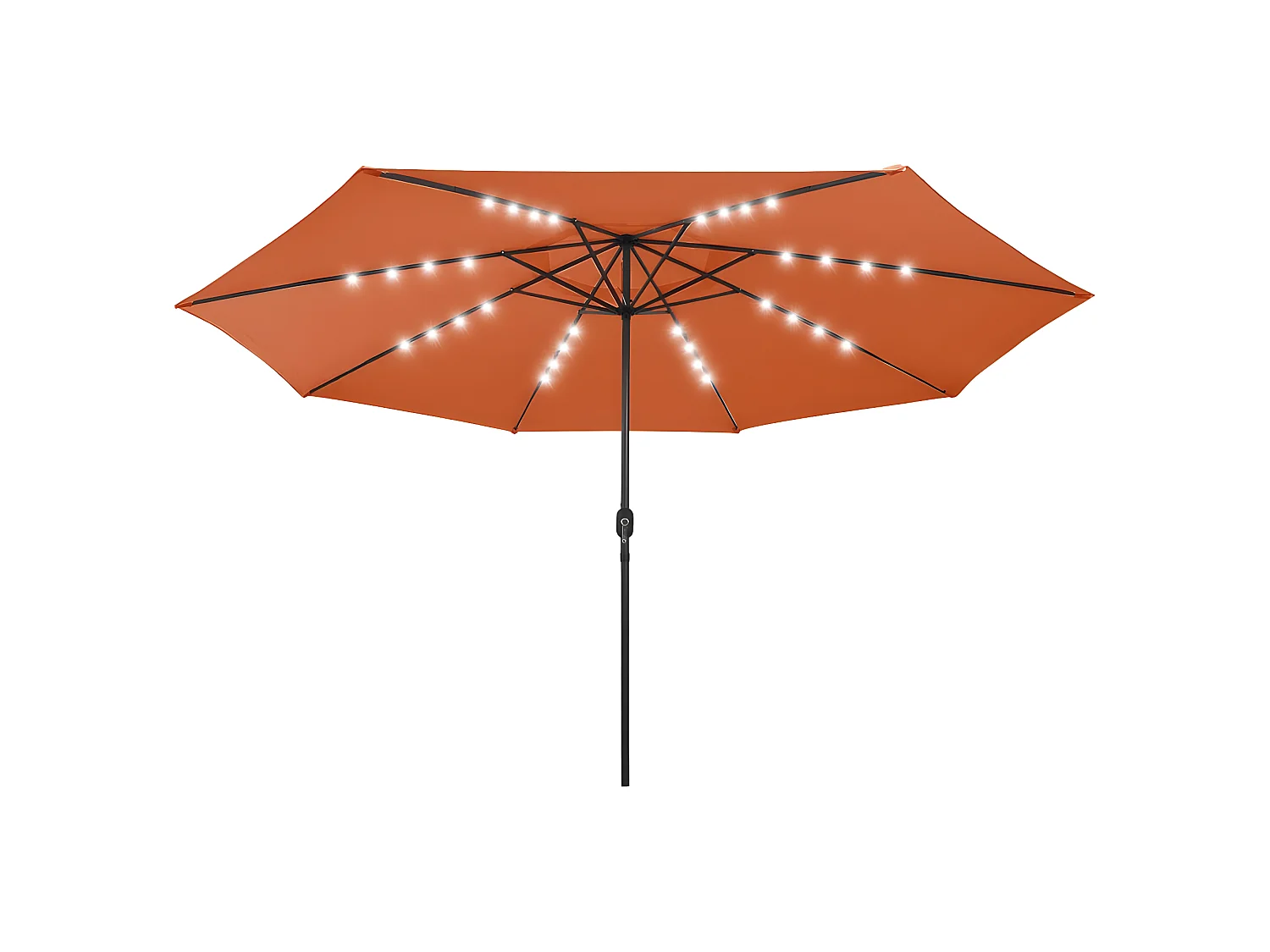Parasol d'extérieur avec LED et mât en métal 400 cm Terre cuite OWV87614