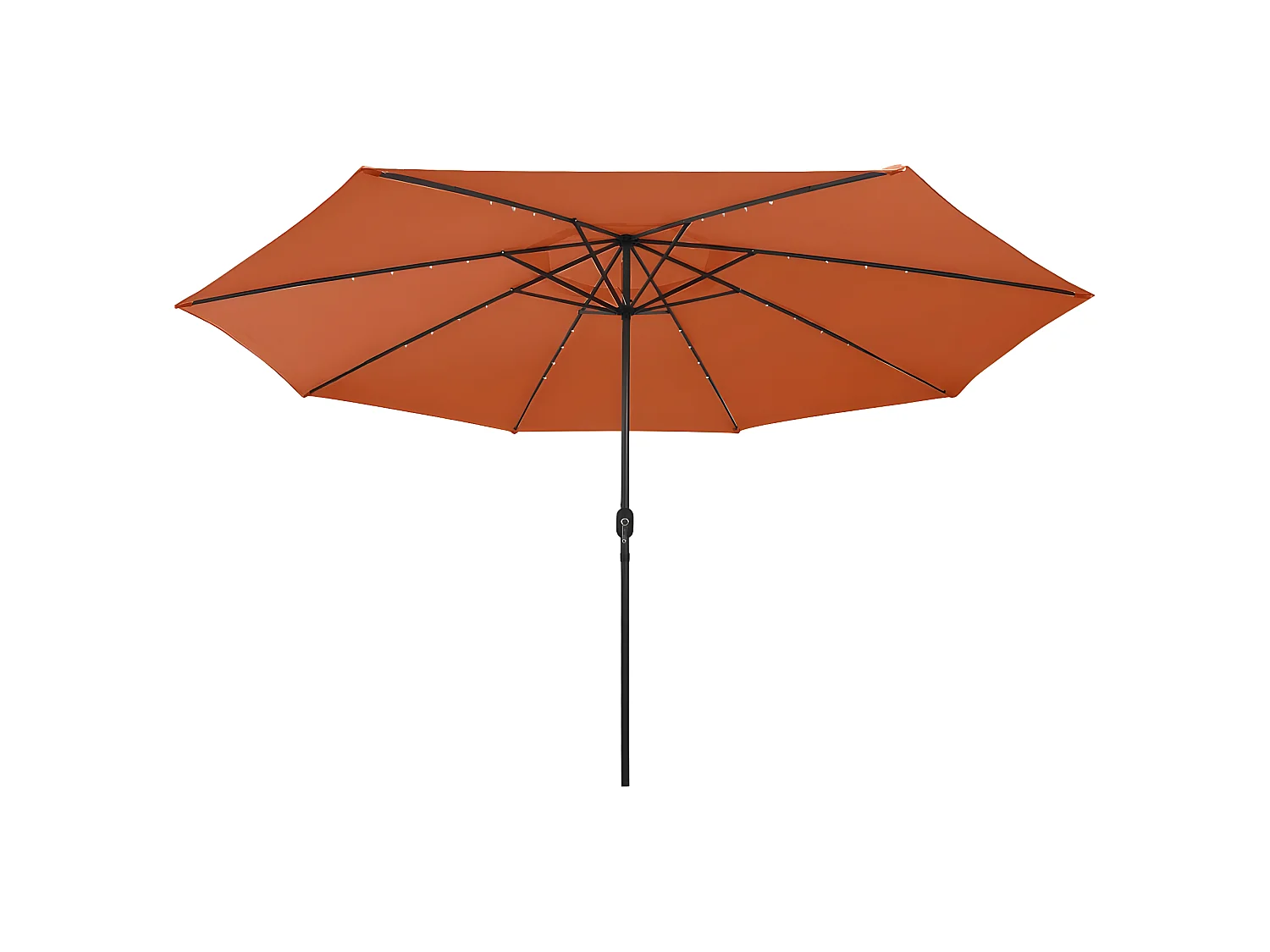 Parasol d'extérieur avec LED et mât en métal 400 cm Terre cuite OWV87614