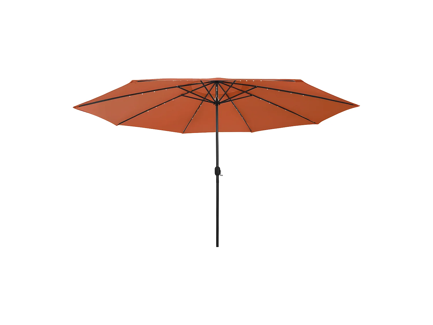 Parasol d'extérieur avec LED et mât en métal 400 cm Terre cuite OWV87614