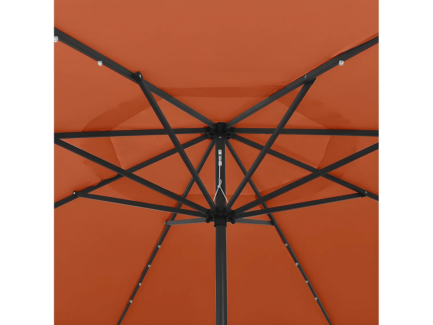 Parasol d'extérieur avec LED et mât en métal 400 cm Terre cuite OWV87614